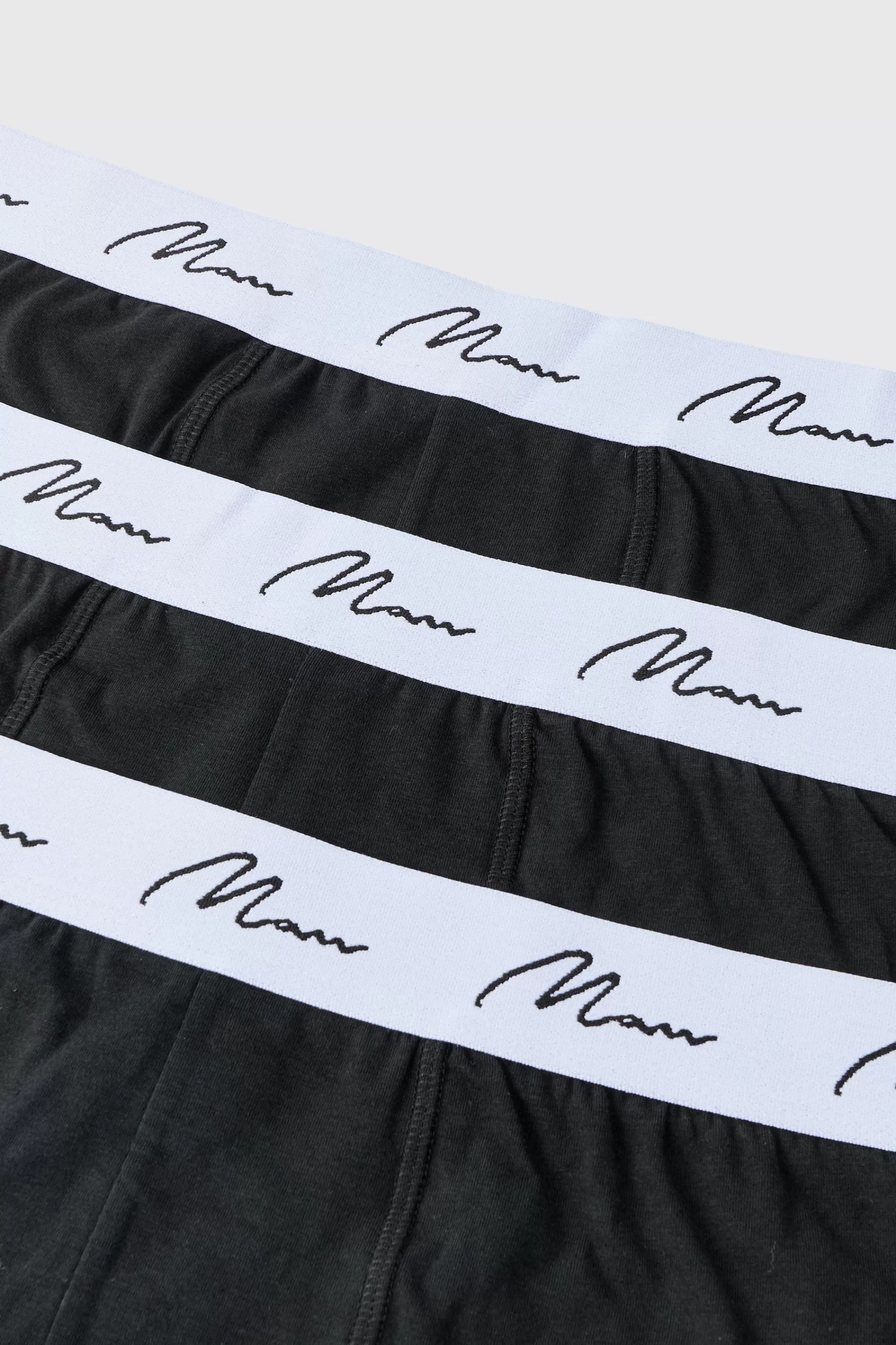boohooMAN Plus 3 Pack Man Dash Mid Length Trunks | UK
