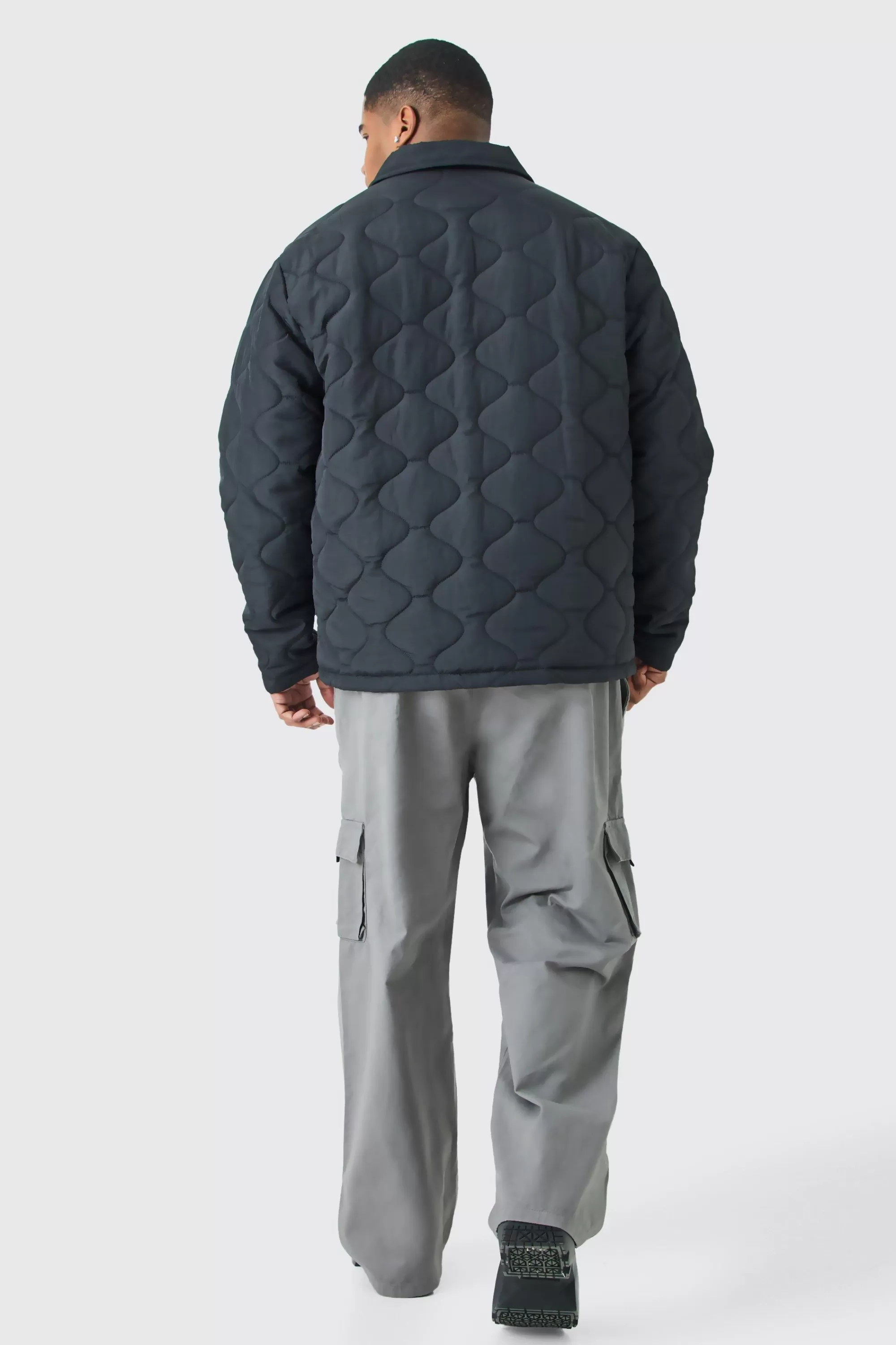 boohooMAN Plus Elastic Waist Relaxed Fit Buckle Cargo Jogger | UK