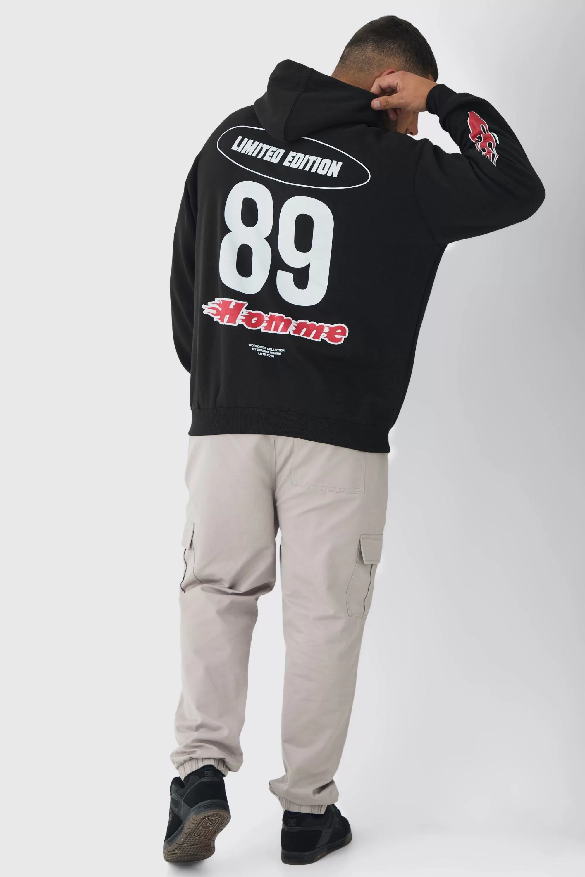 boohooMAN Plus Homme Racing Oversized Hoodie | UK