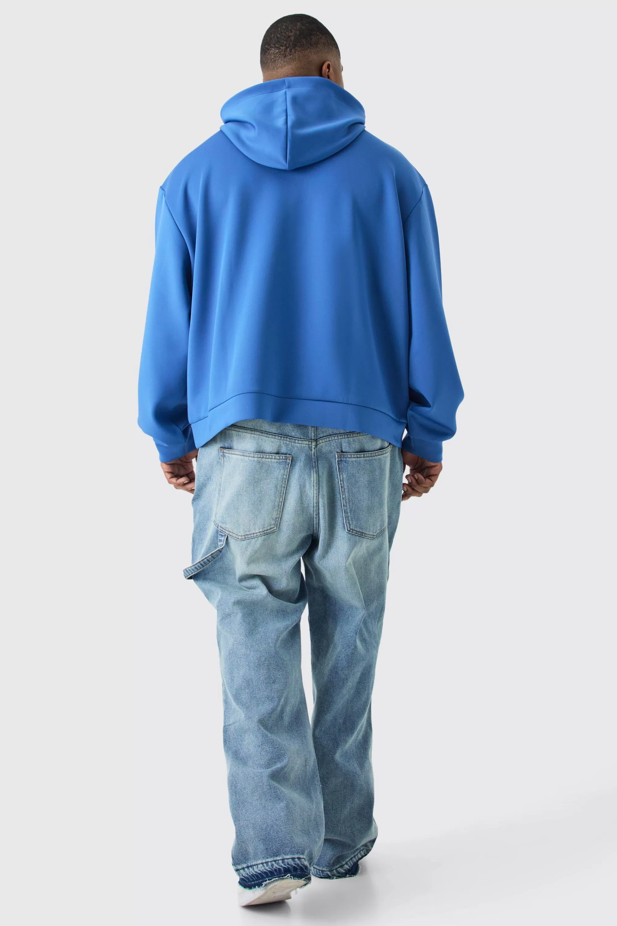 boohooMAN Plus Oversized Boxy Scuba Hoodie | UK