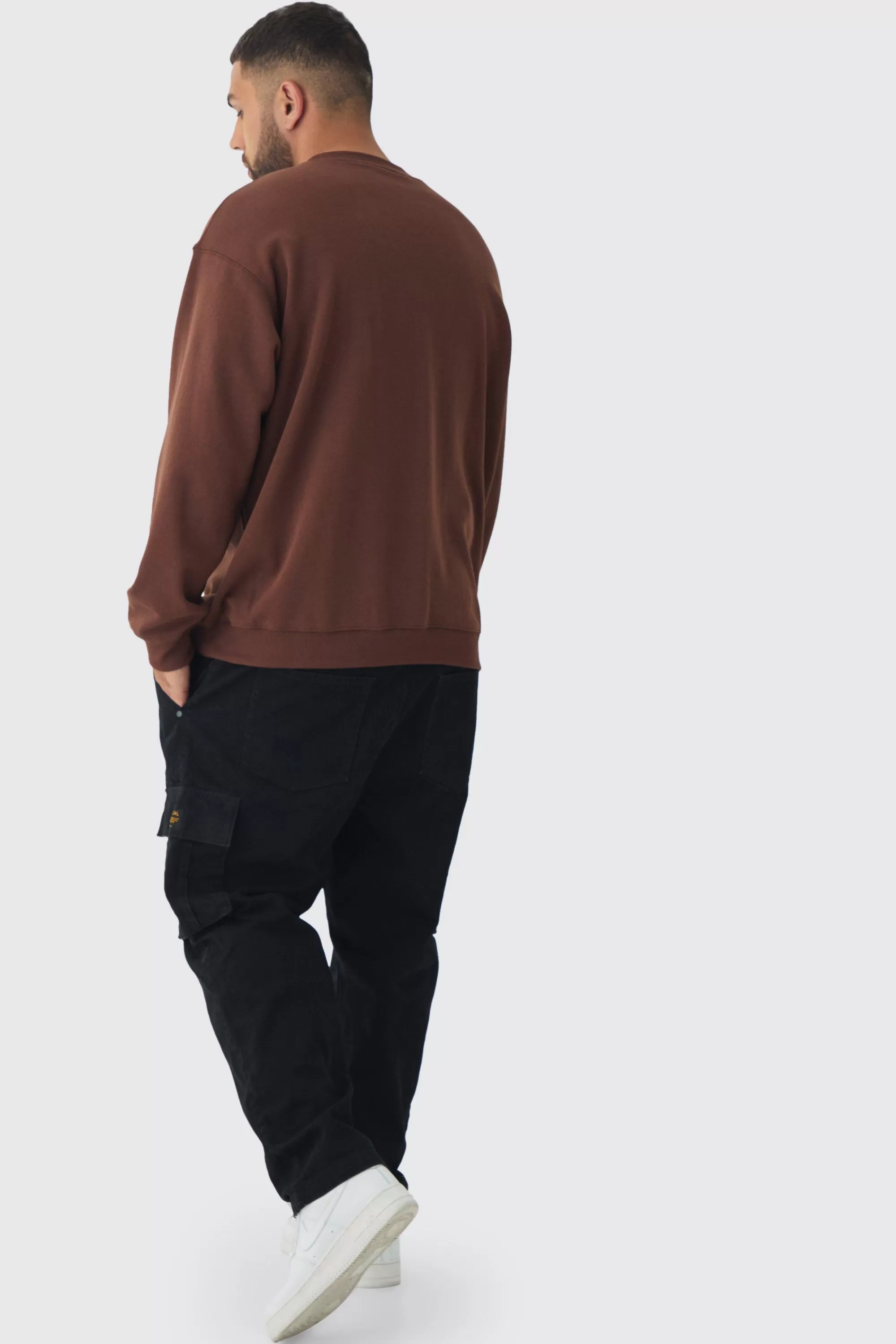 boohooMAN Plus Oversized Johnny Cash Licensed Sweatshirt | UK