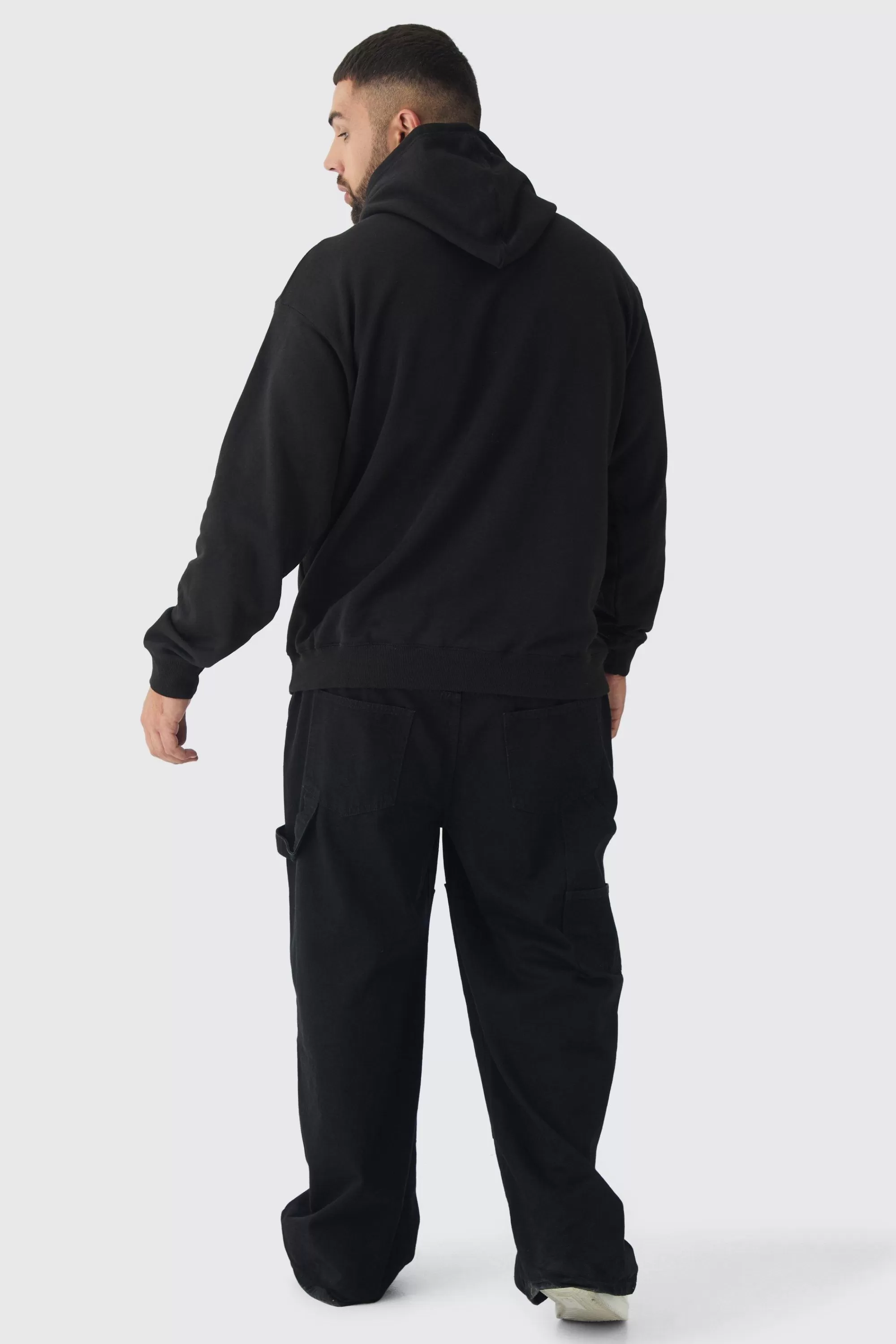 boohooMAN Plus Oversized Nirvana Face License Print Hoodie | UK