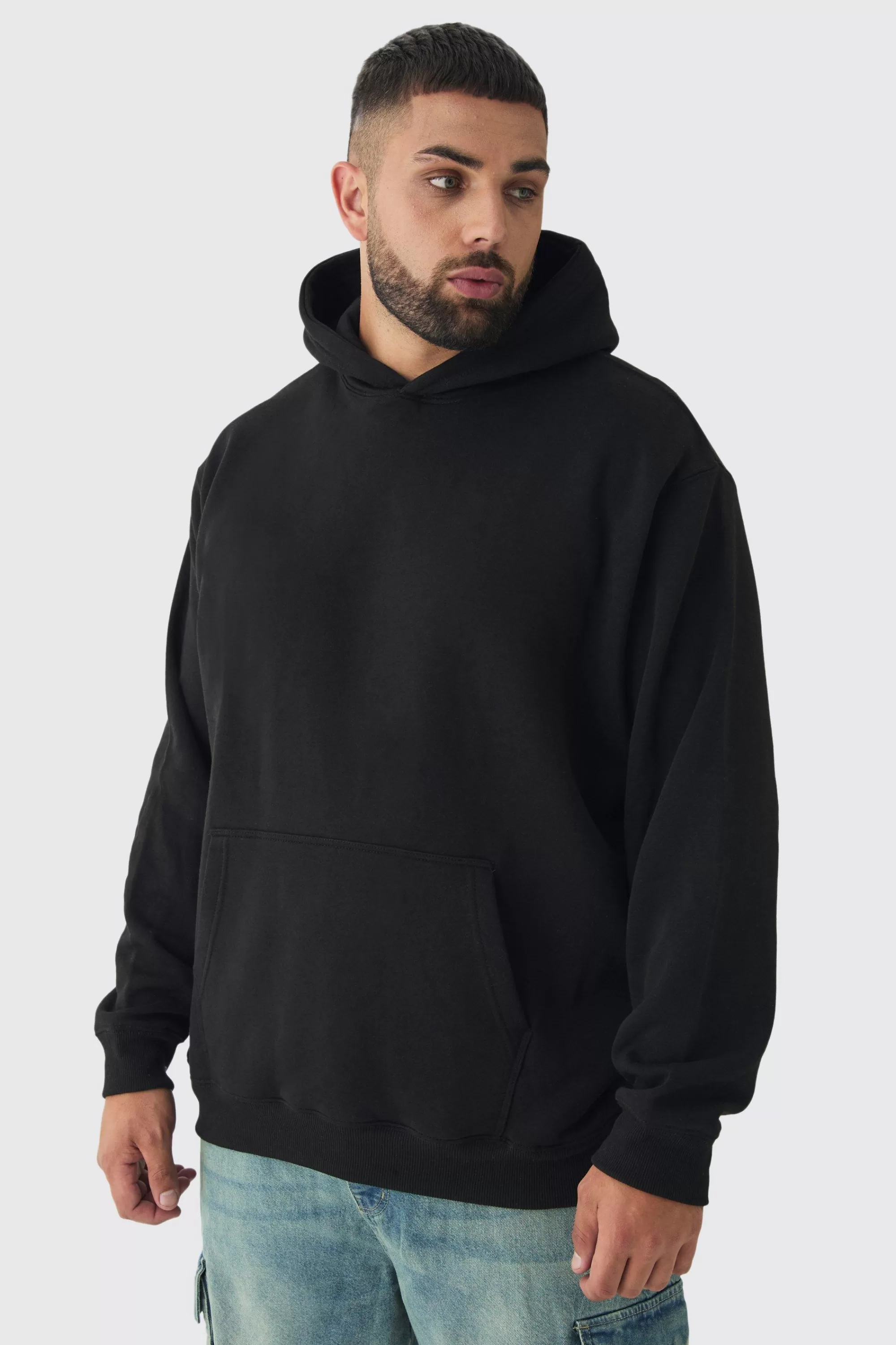 boohooMAN Plus Oversized Nirvana License Print Hoodie | UK