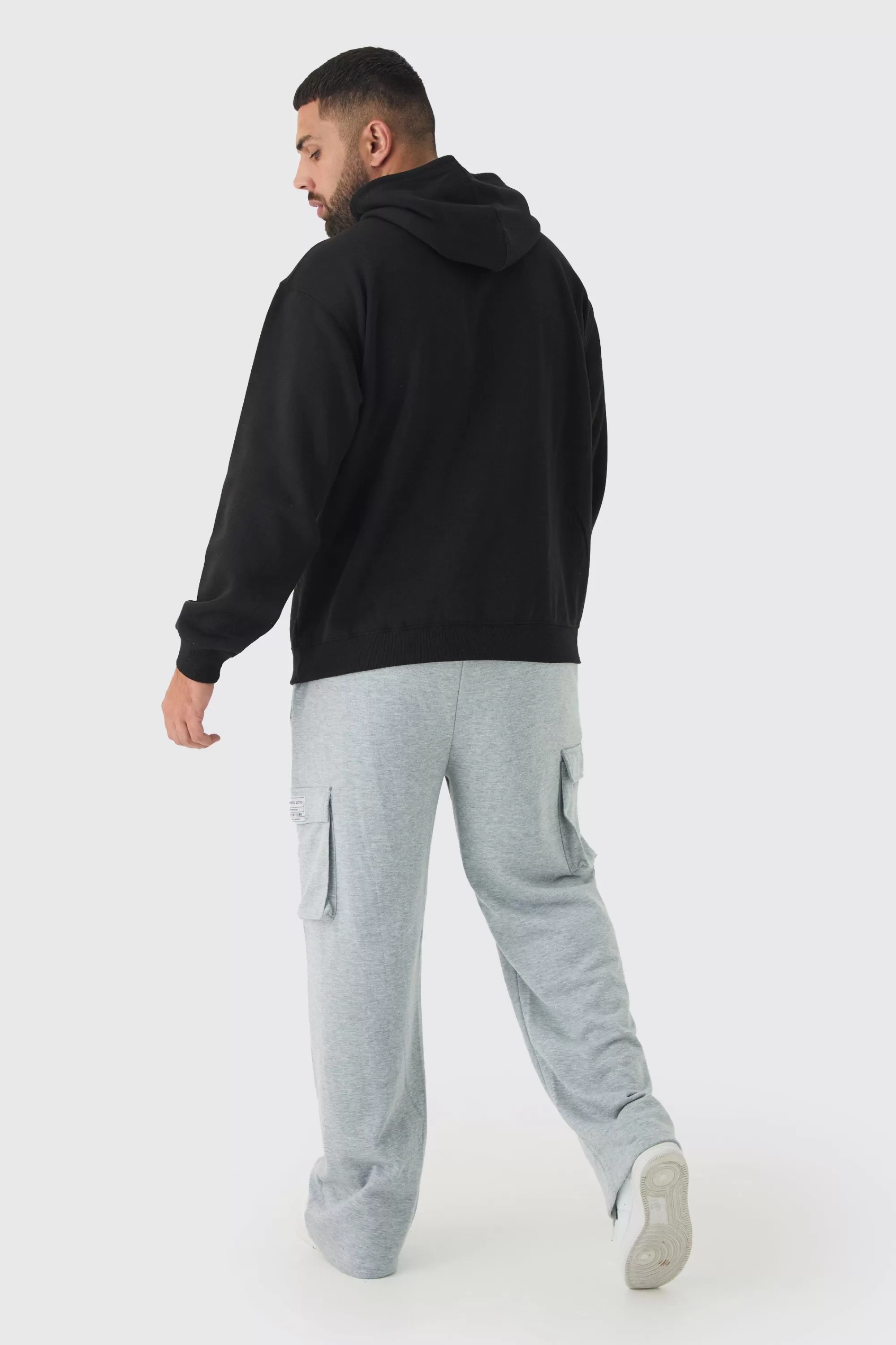 boohooMAN Plus Oversized Official Balaclava Print Hoodie | UK