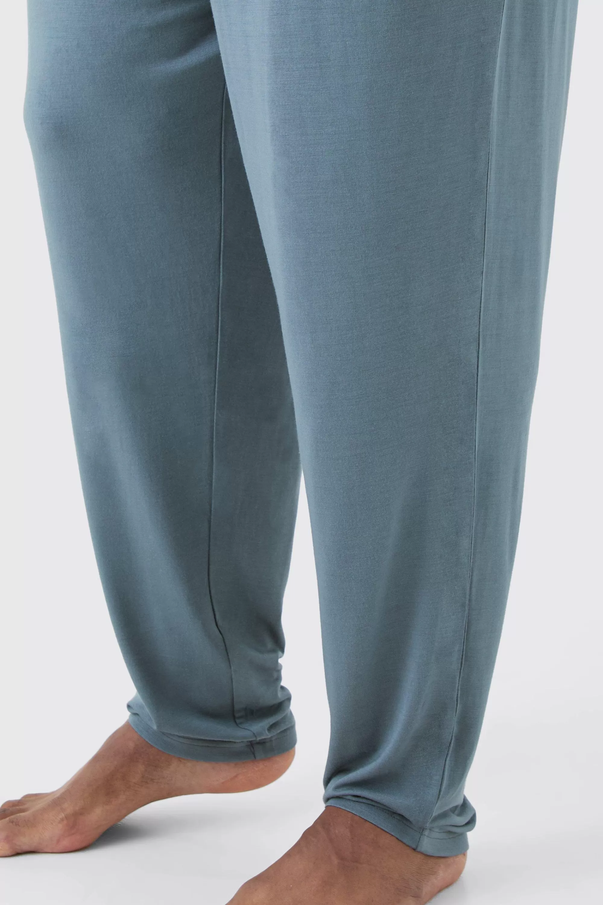 boohooMAN Plus Premium Modal Mix Relaxed Fit Lounge Bottoms | UK