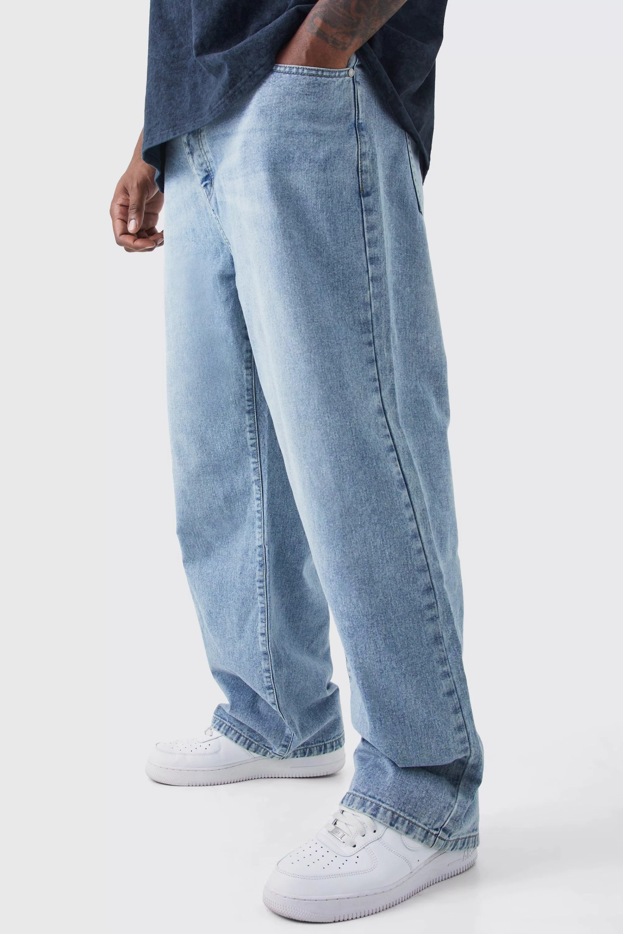 boohooMAN Plus Relaxed Rigid Jean | UK