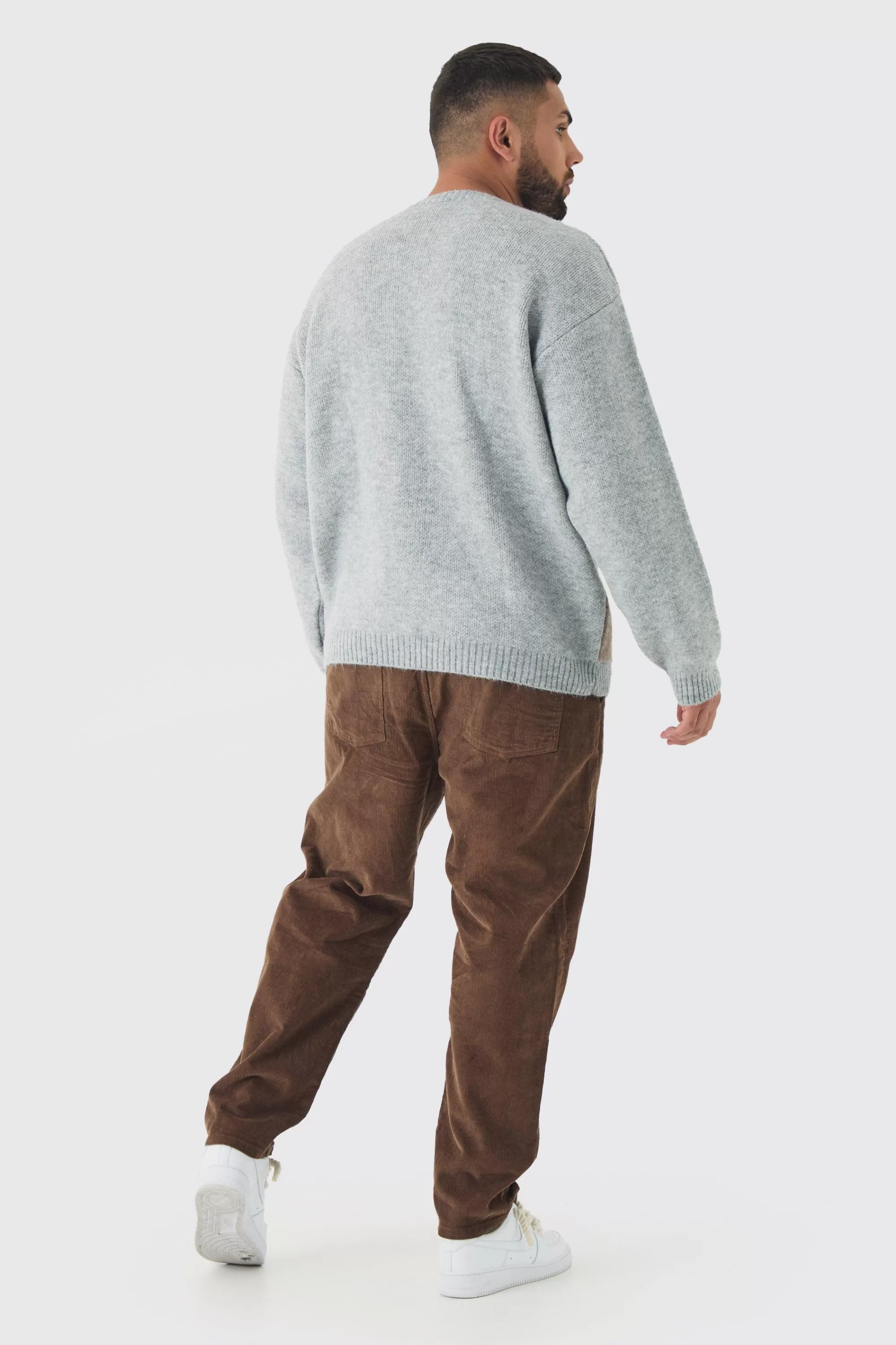boohooMAN Plus Renaissance Oversized Fluffy Knitted Sweat | UK