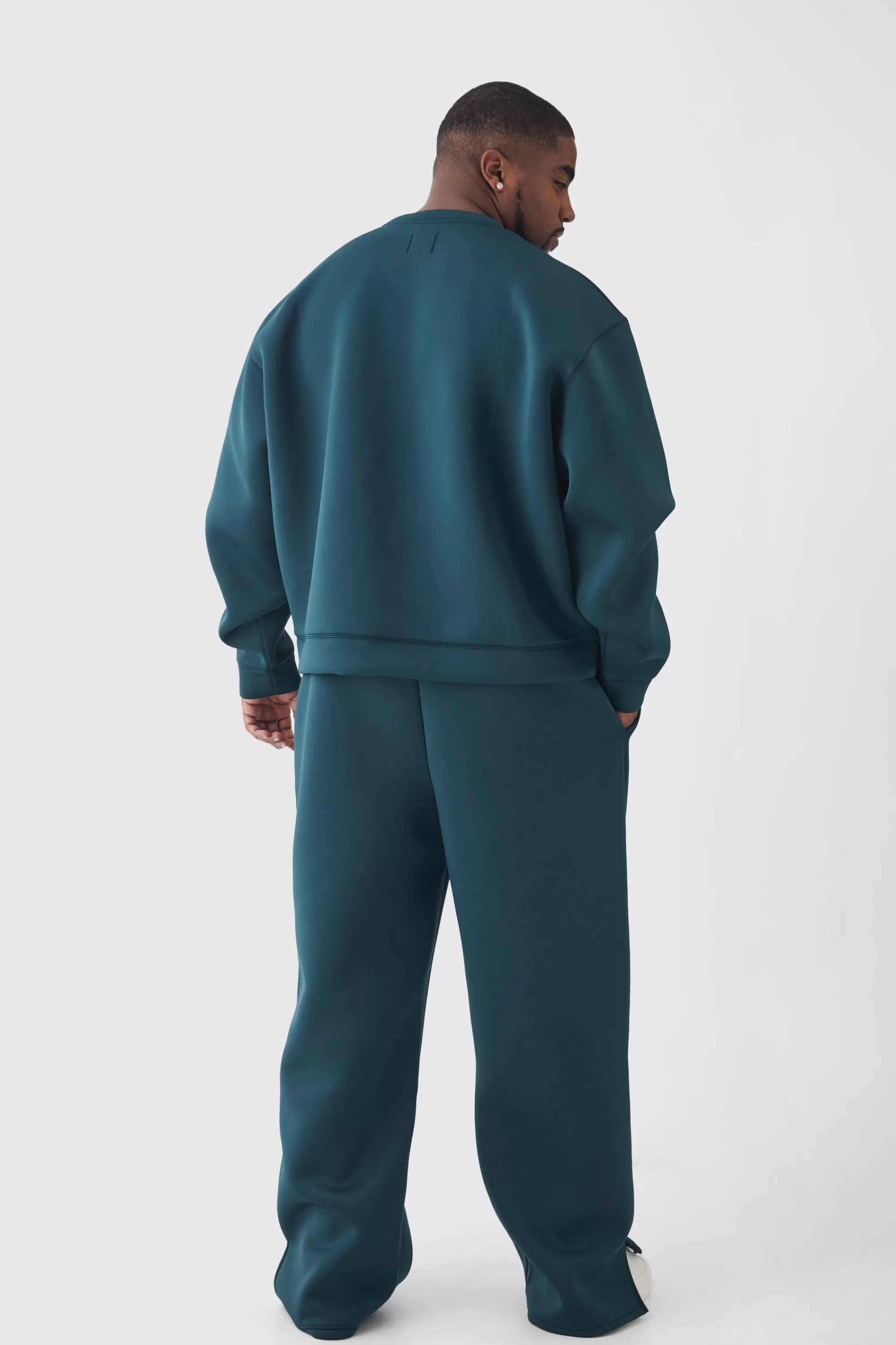boohooMAN Plus Scuba Oversized Sweat | UK