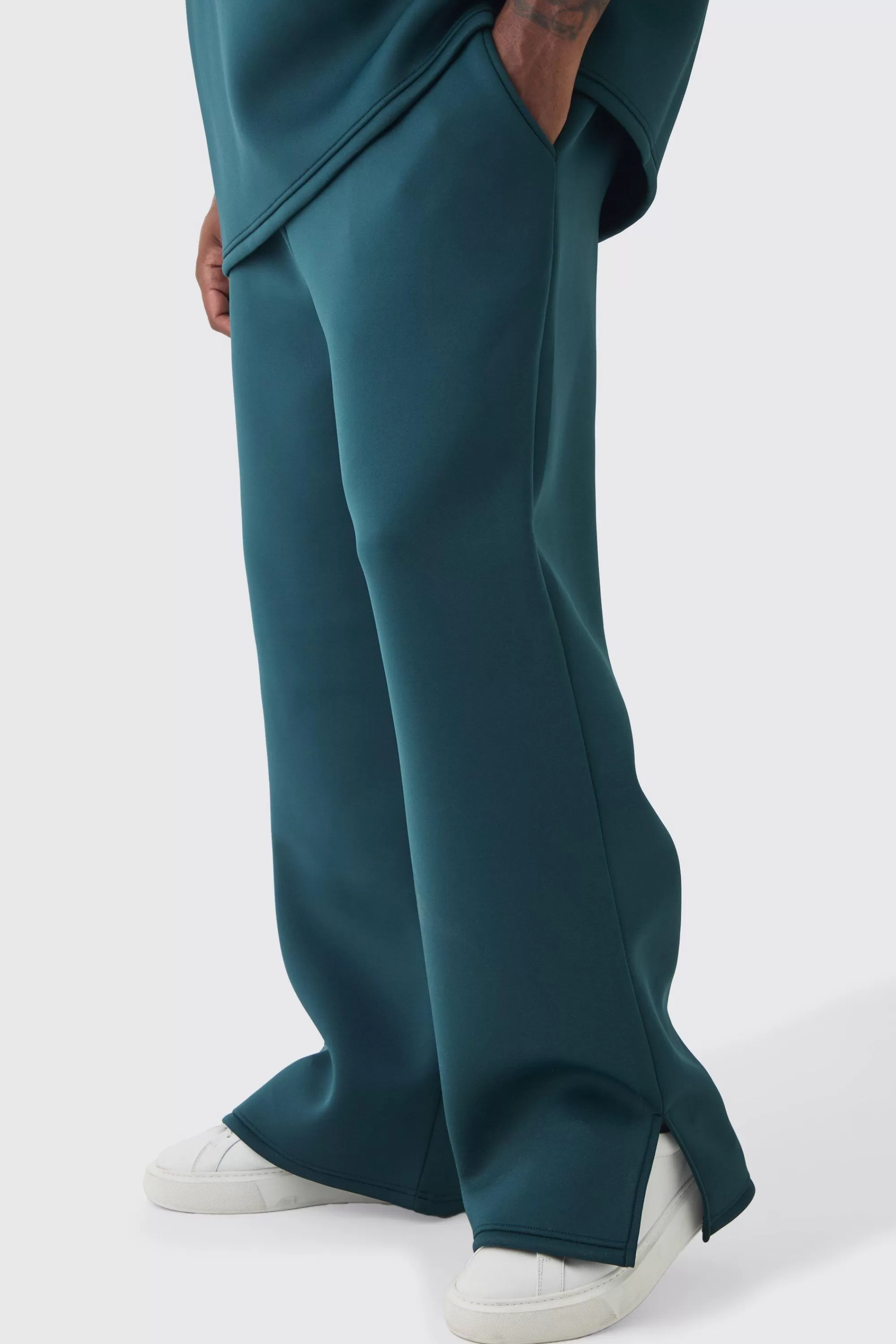 boohooMAN Plus Scuba Split Hem Joggers | UK
