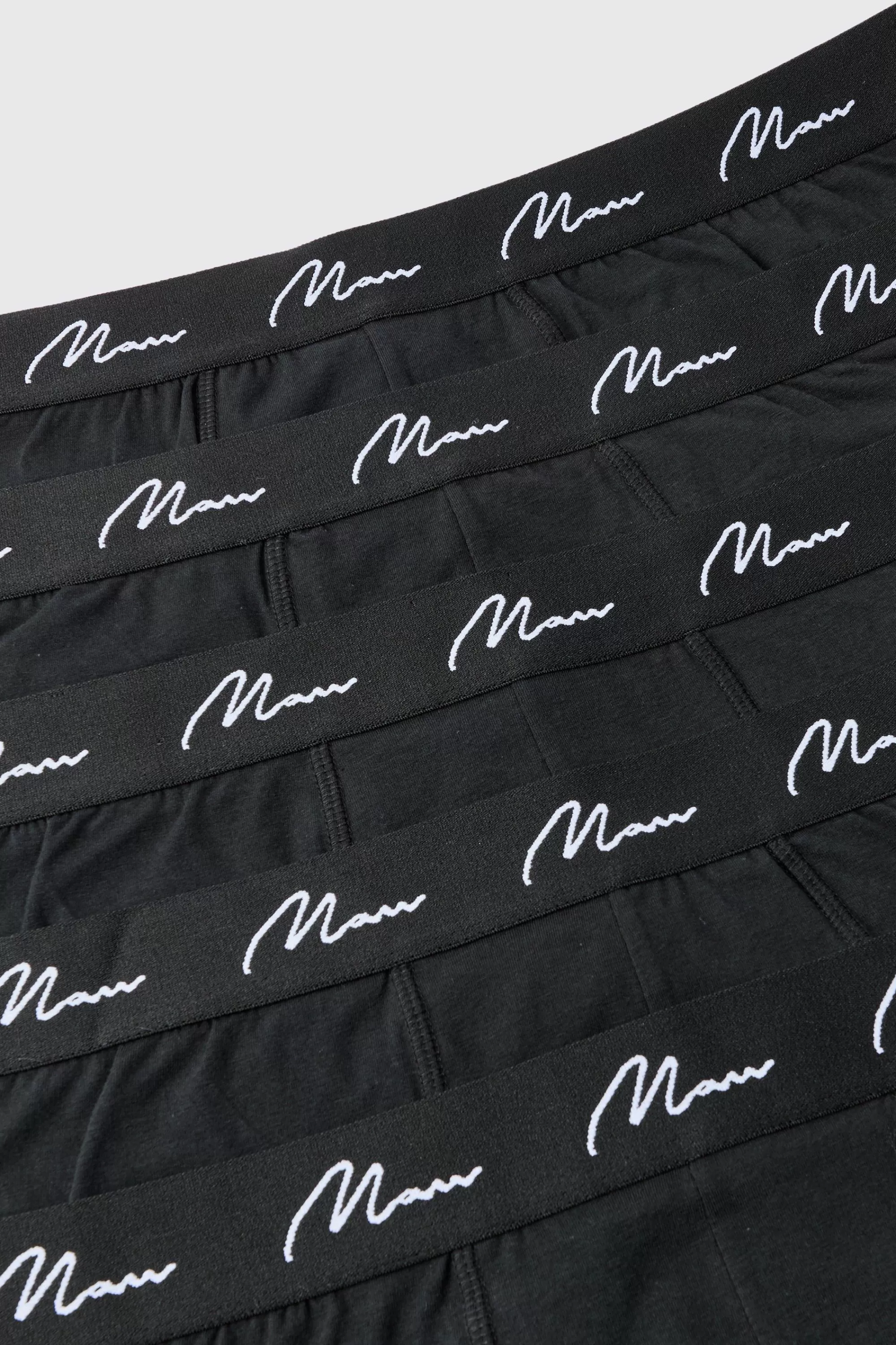 boohooMAN Plus Size 5 Pack Man Script Boxers | UK