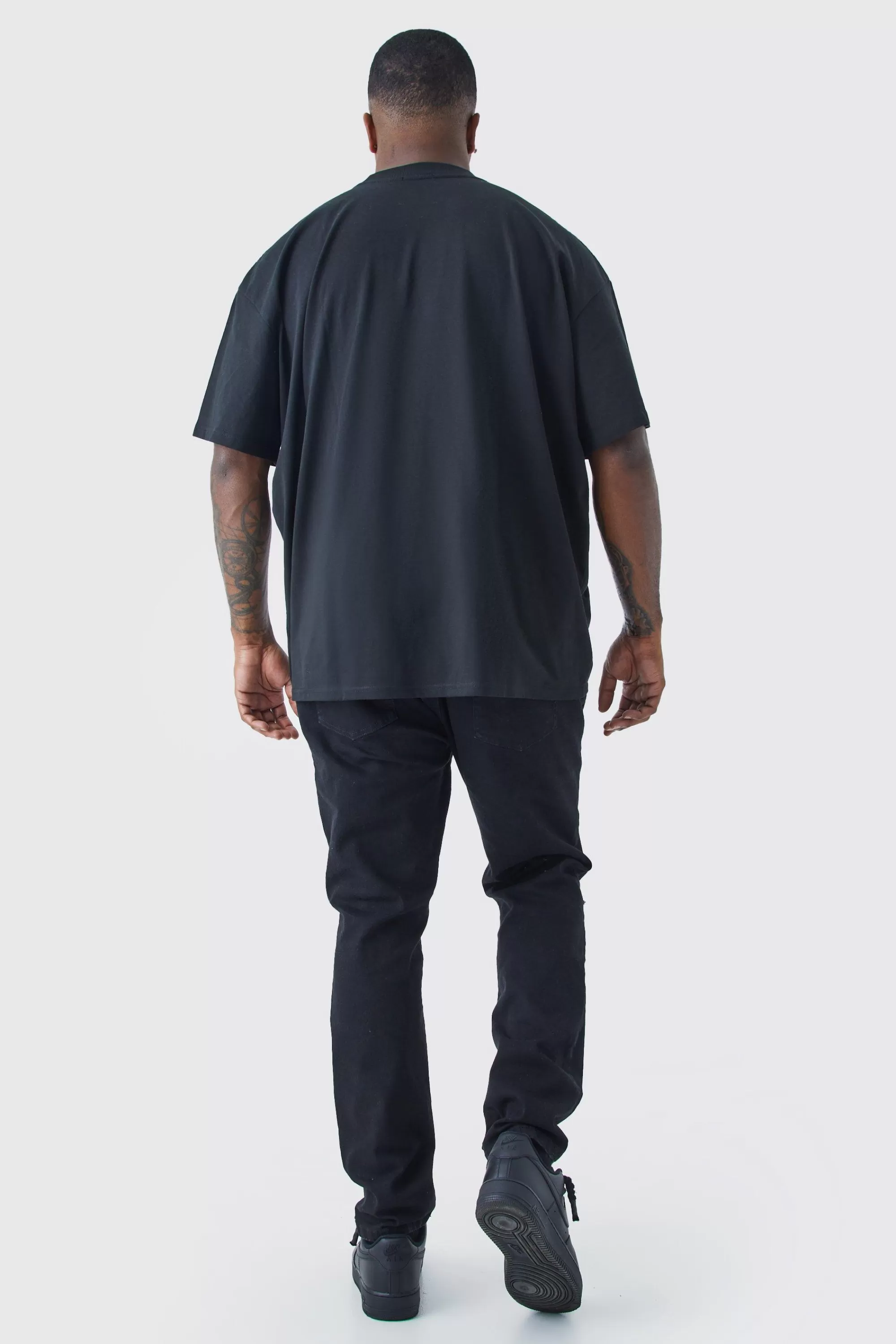 boohooMAN Plus Skinny Jeans With All Over Rips | UK
