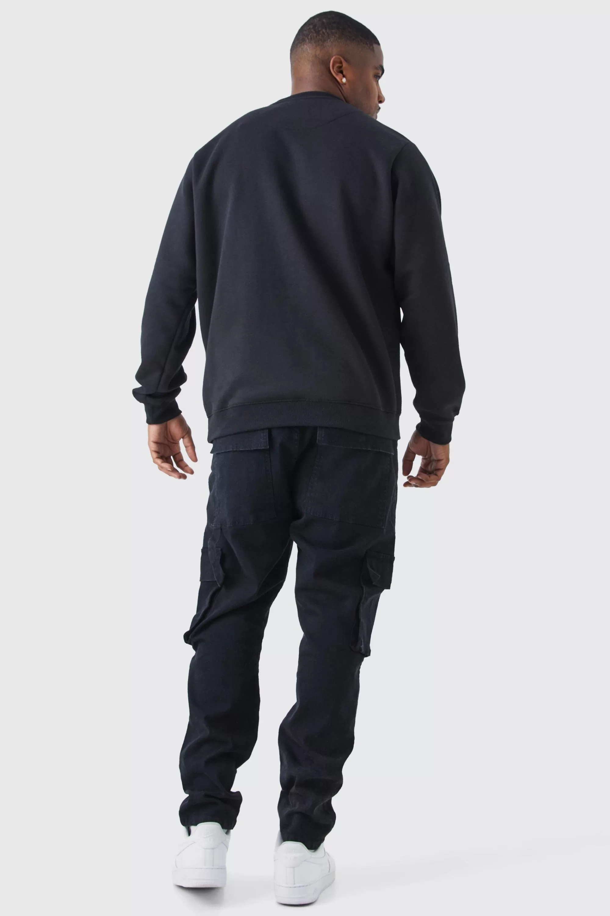 boohooMAN Plus Skinny Stretch Carpenter Cargo Jean | UK