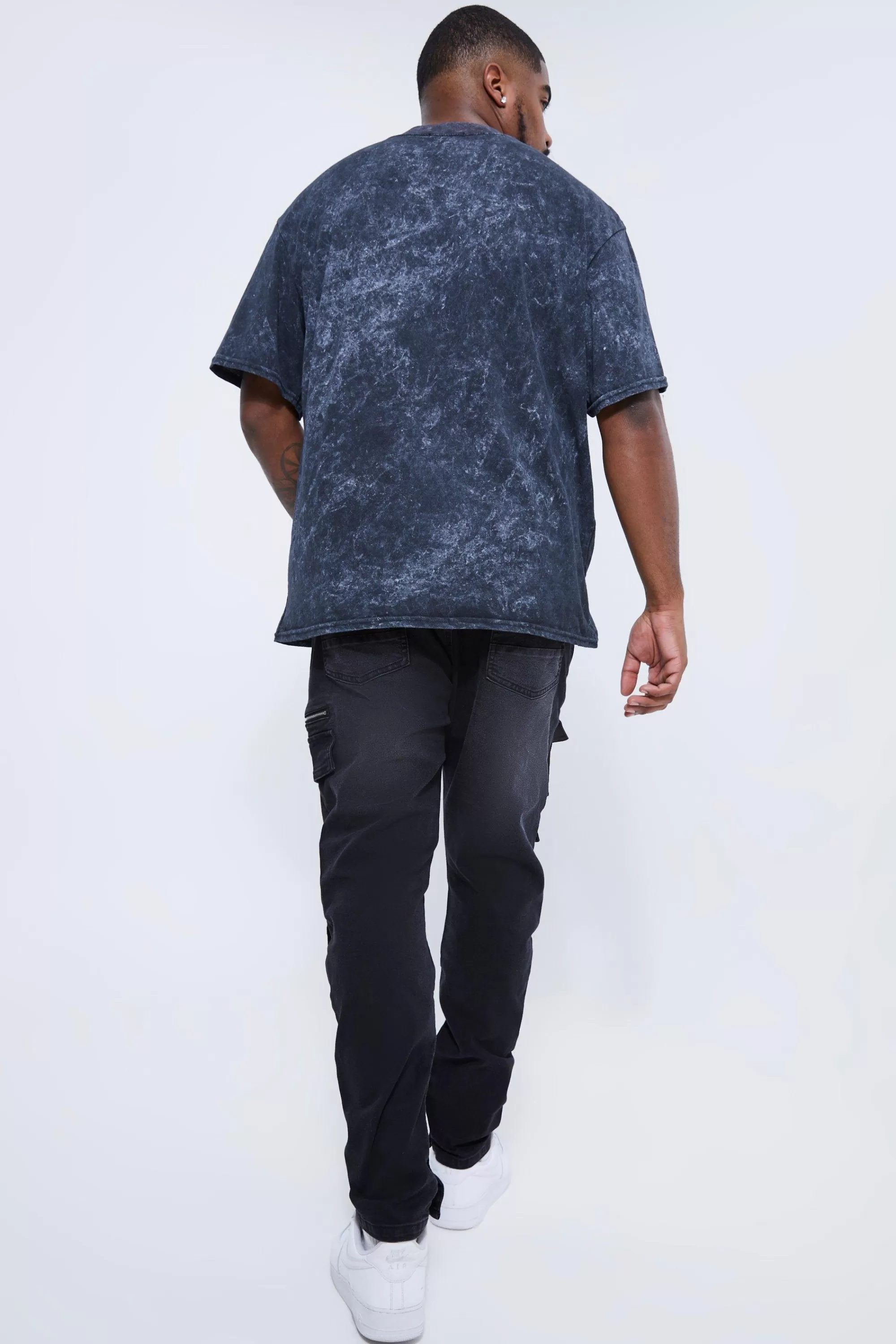 boohooMAN Plus Skinny Stretch Multi Pocket Cargo Jeans | UK
