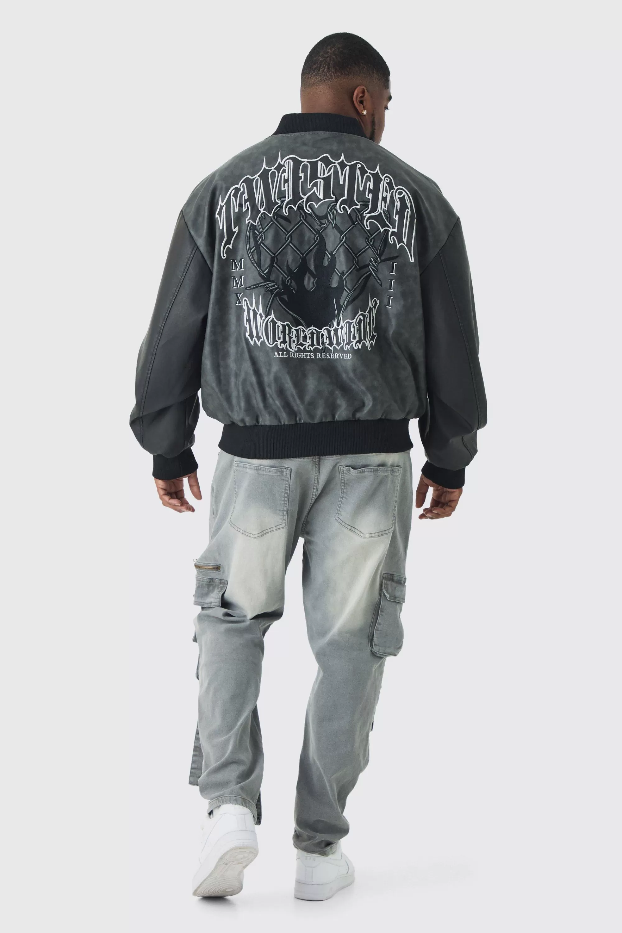 boohooMAN Plus Skinny Stretch Multi Pocket Cargo Jeans | UK