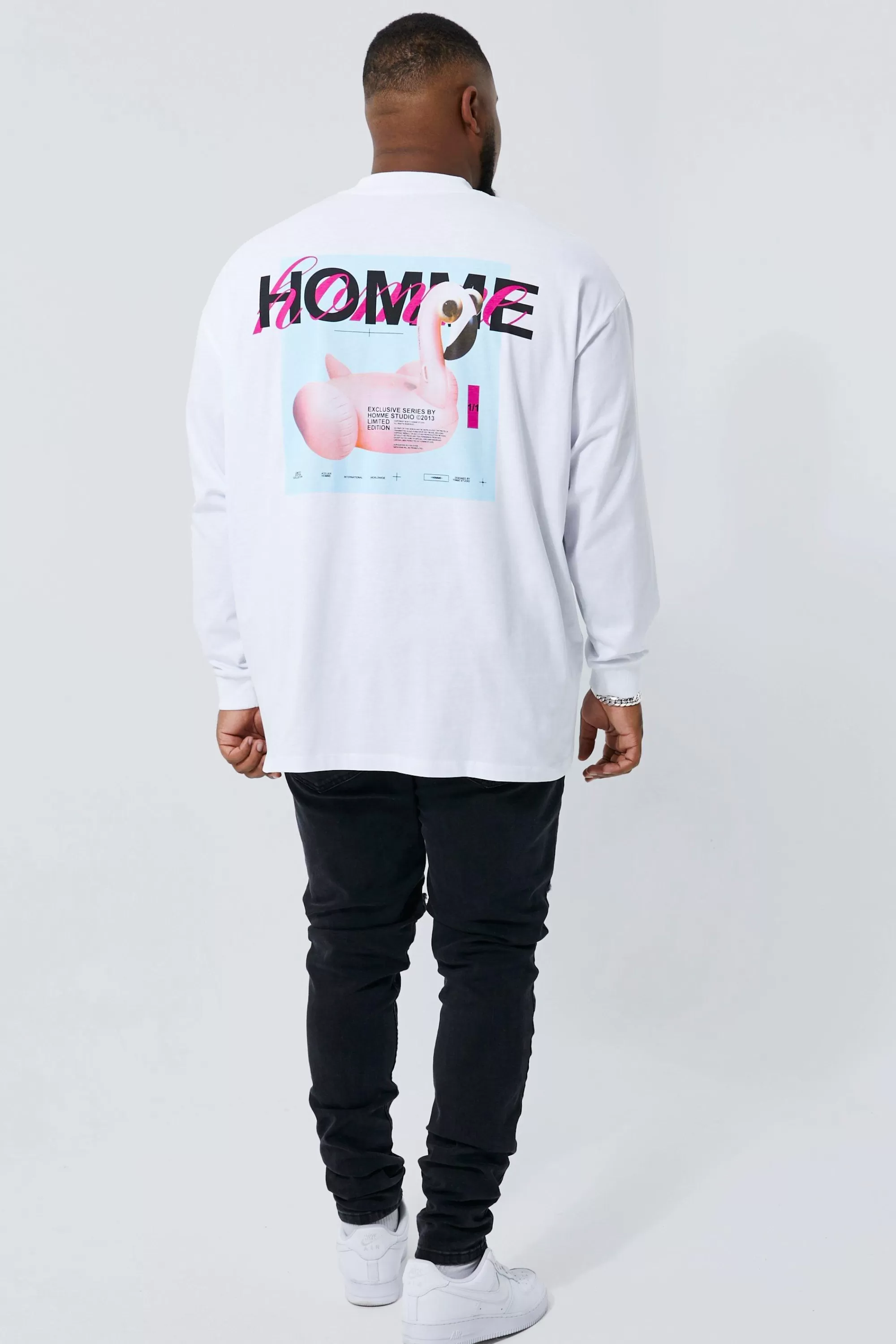boohooMAN Plus Skinny Stretch Stacked Ripped Knee Jeans | UK