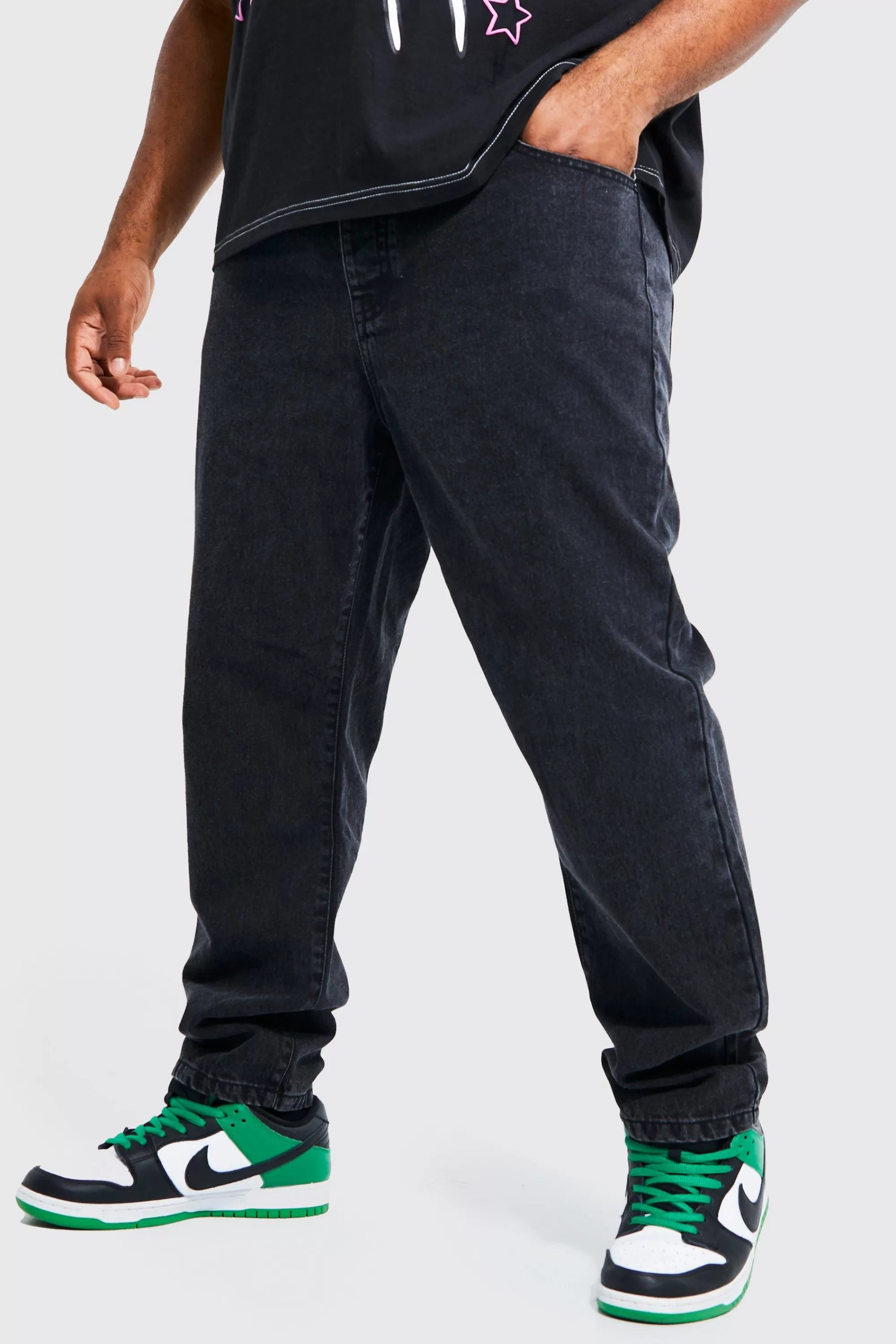 boohooMAN Plus Slim Fit Rigid Denim Jean | UK
