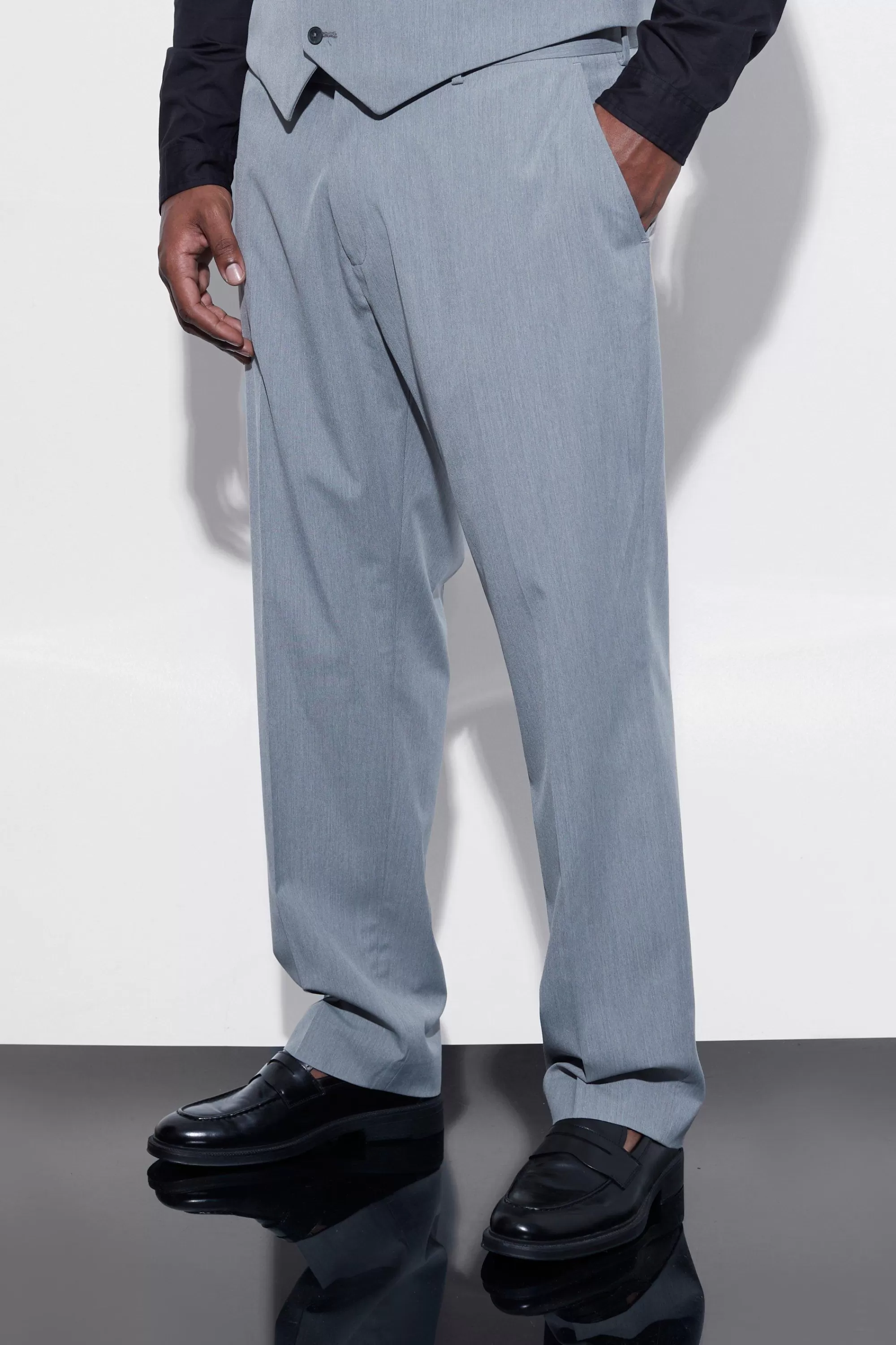 boohooMAN Plus Slim Suit Trousers | UK
