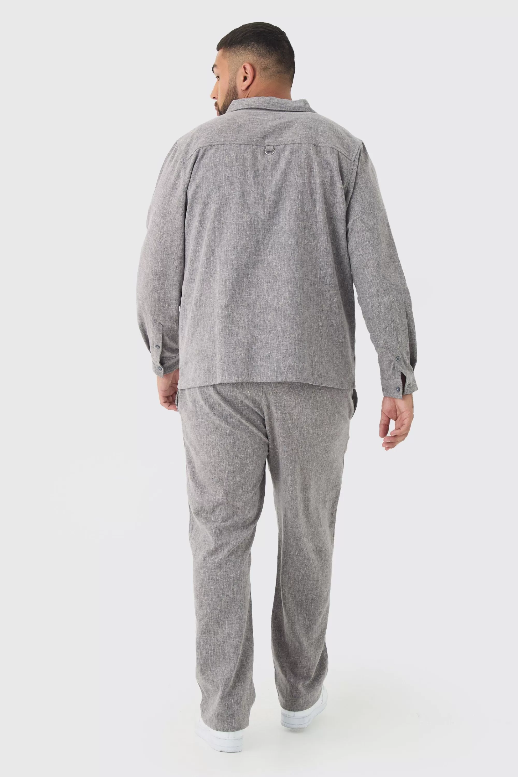 boohooMAN Plus Smart Shirt Set In | UK