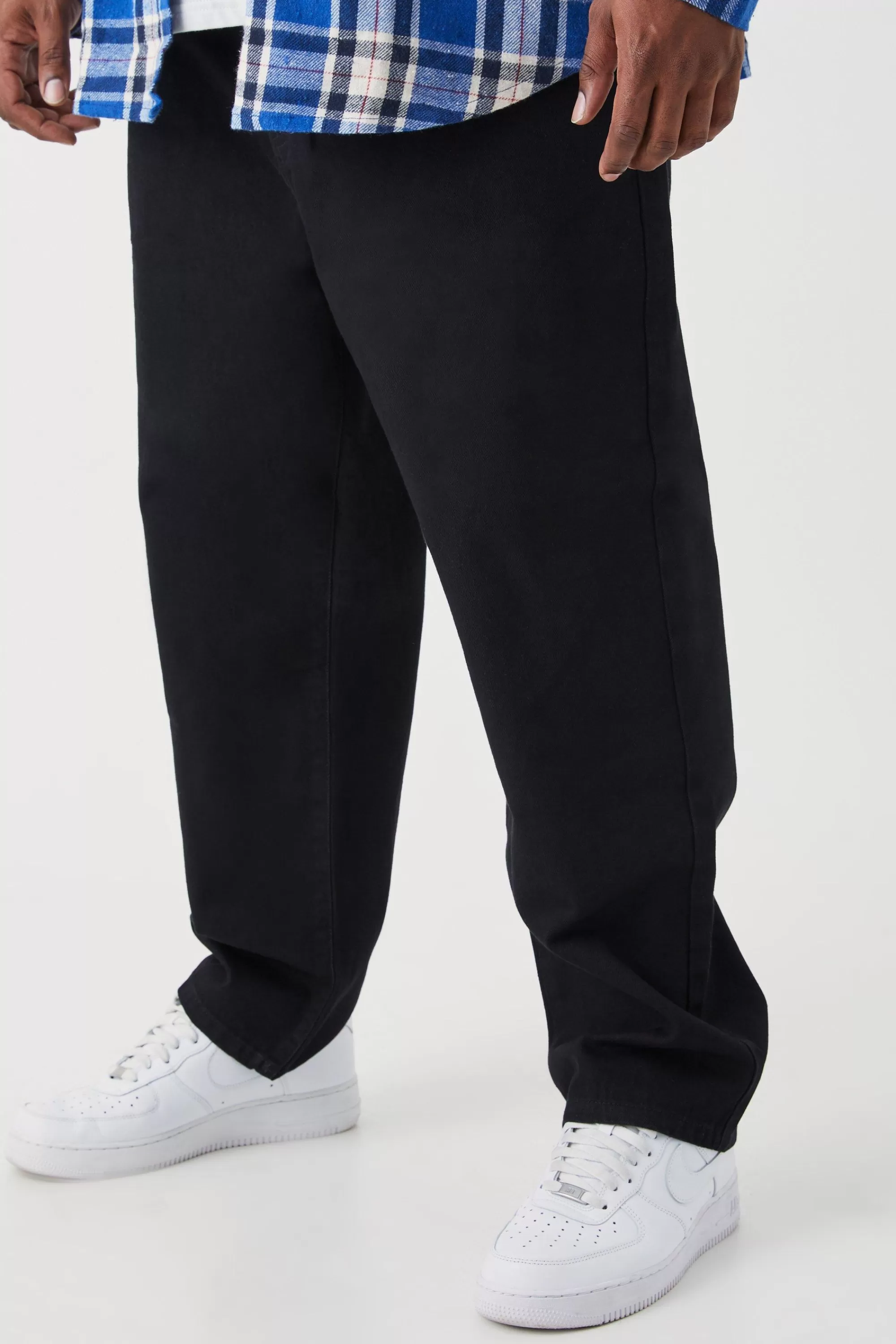 boohooMAN Plus Tapered Rigid Jean | UK