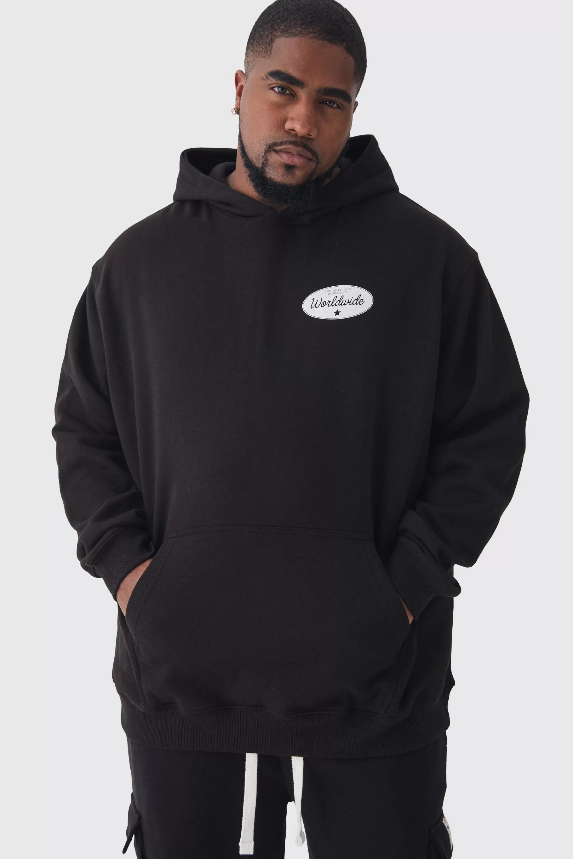 boohooMAN Plus Worldwide Western Oversized Hoodie | UK