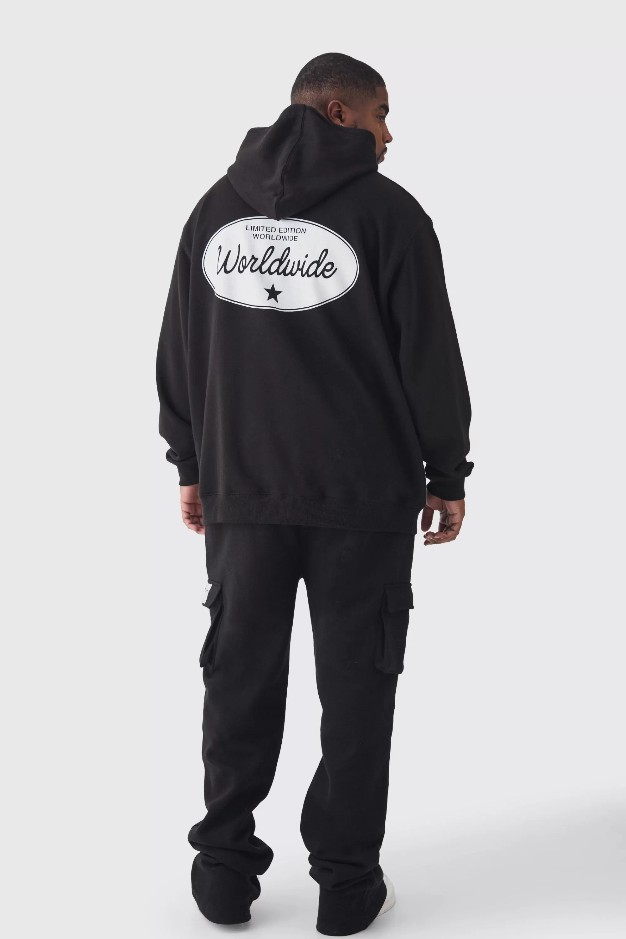 boohooMAN Plus Worldwide Western Oversized Hoodie | UK