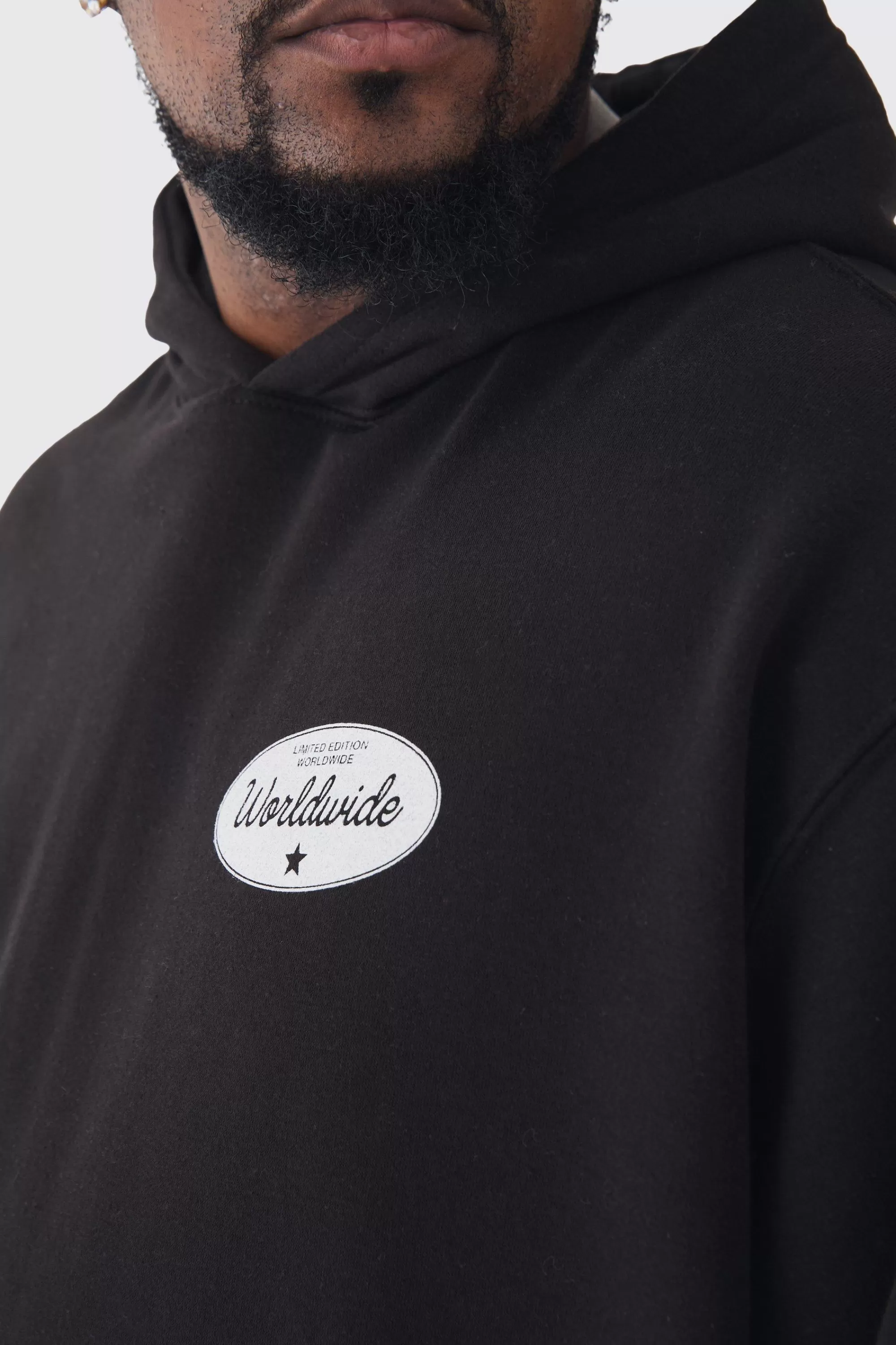 boohooMAN Plus Worldwide Western Oversized Hoodie | UK