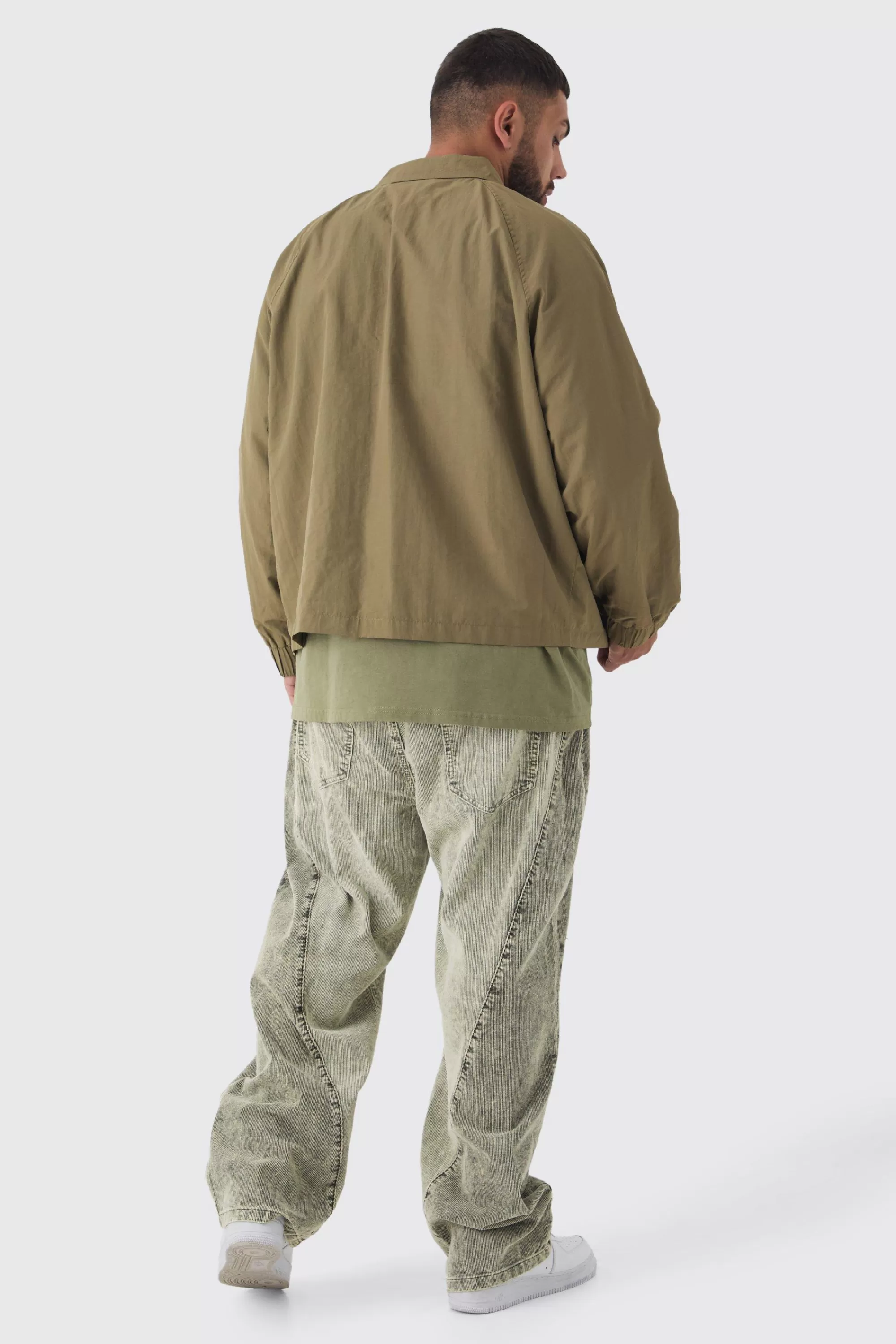 boohooMAN Plus Zip Up Lightweight Field Jacket | UK