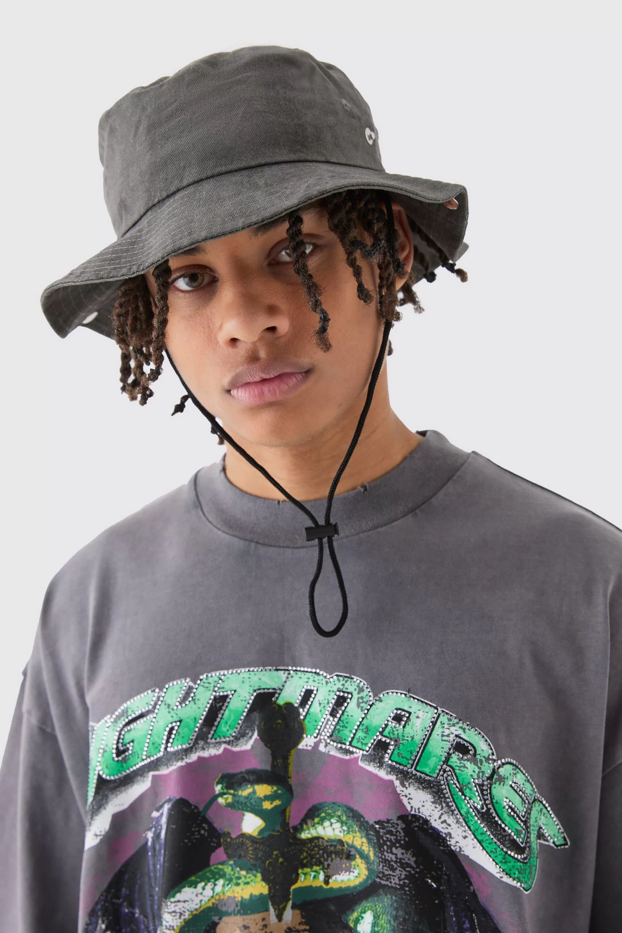 boohooMAN Printed Tie Dye Boonie Hat In | UK