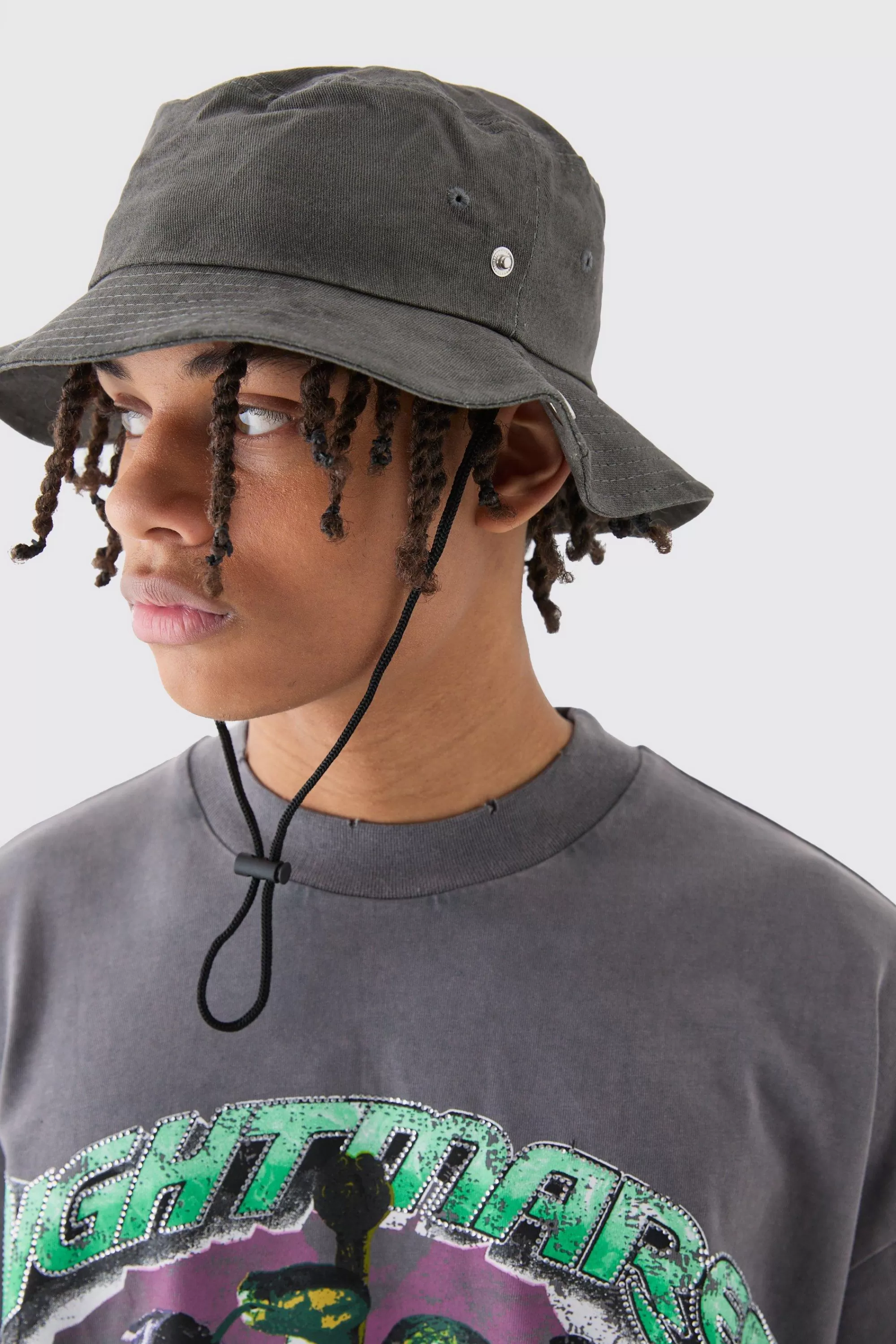 boohooMAN Printed Tie Dye Boonie Hat In | UK