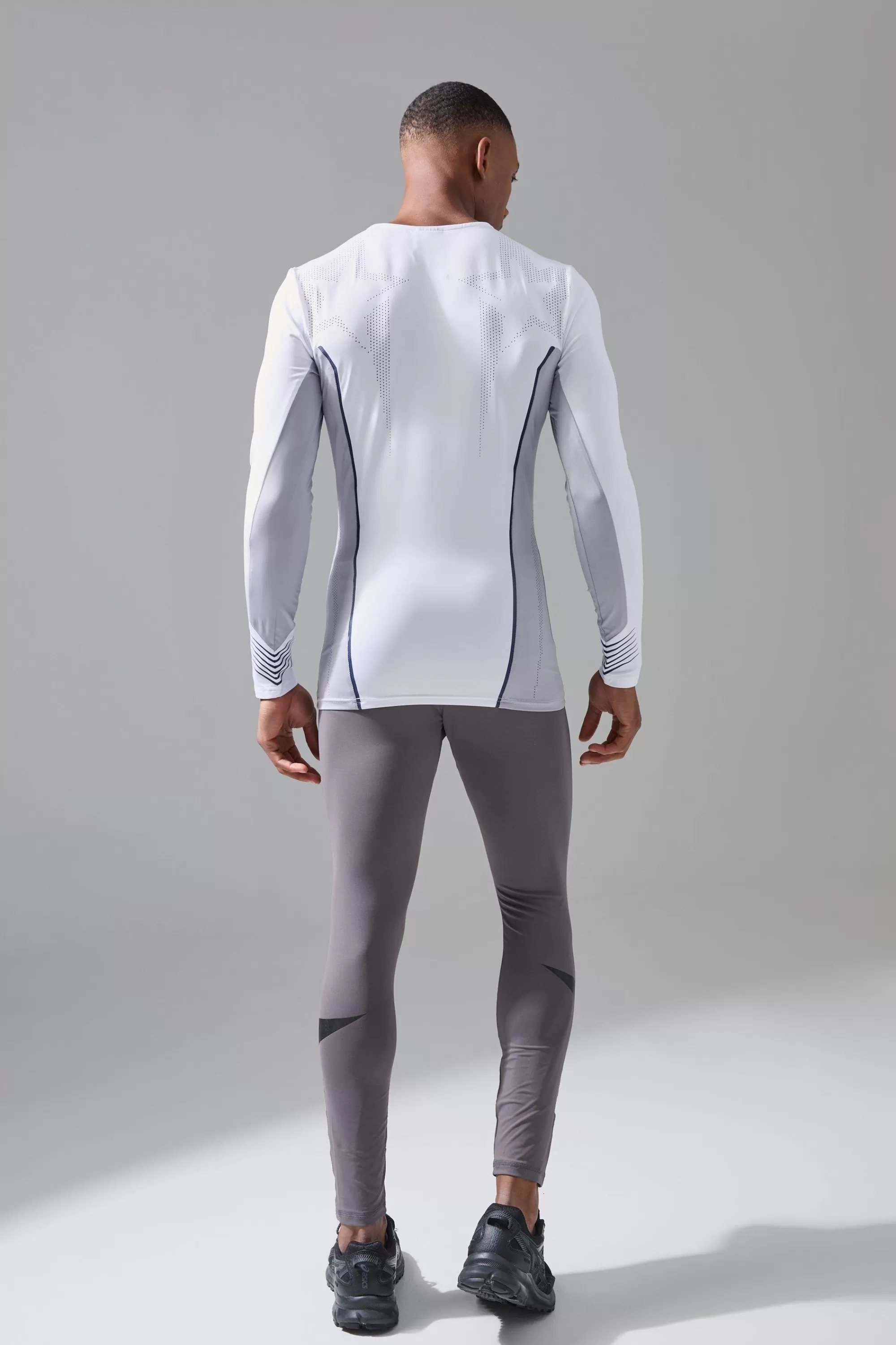boohooMAN P-Star Active Base Layer Leggings With Star Print | UK