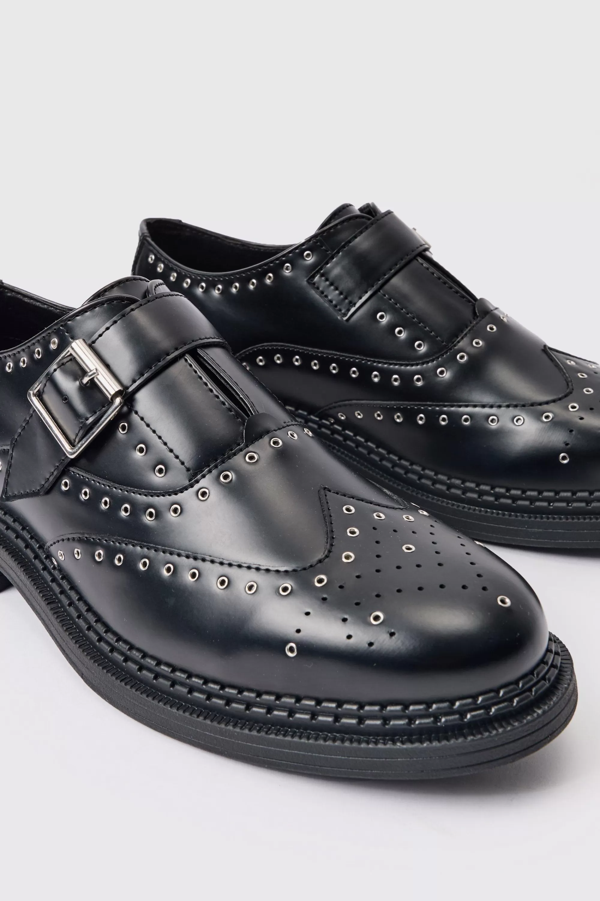 boohooMAN PU Buckle Detail Metal Hardware Loafer In | UK
