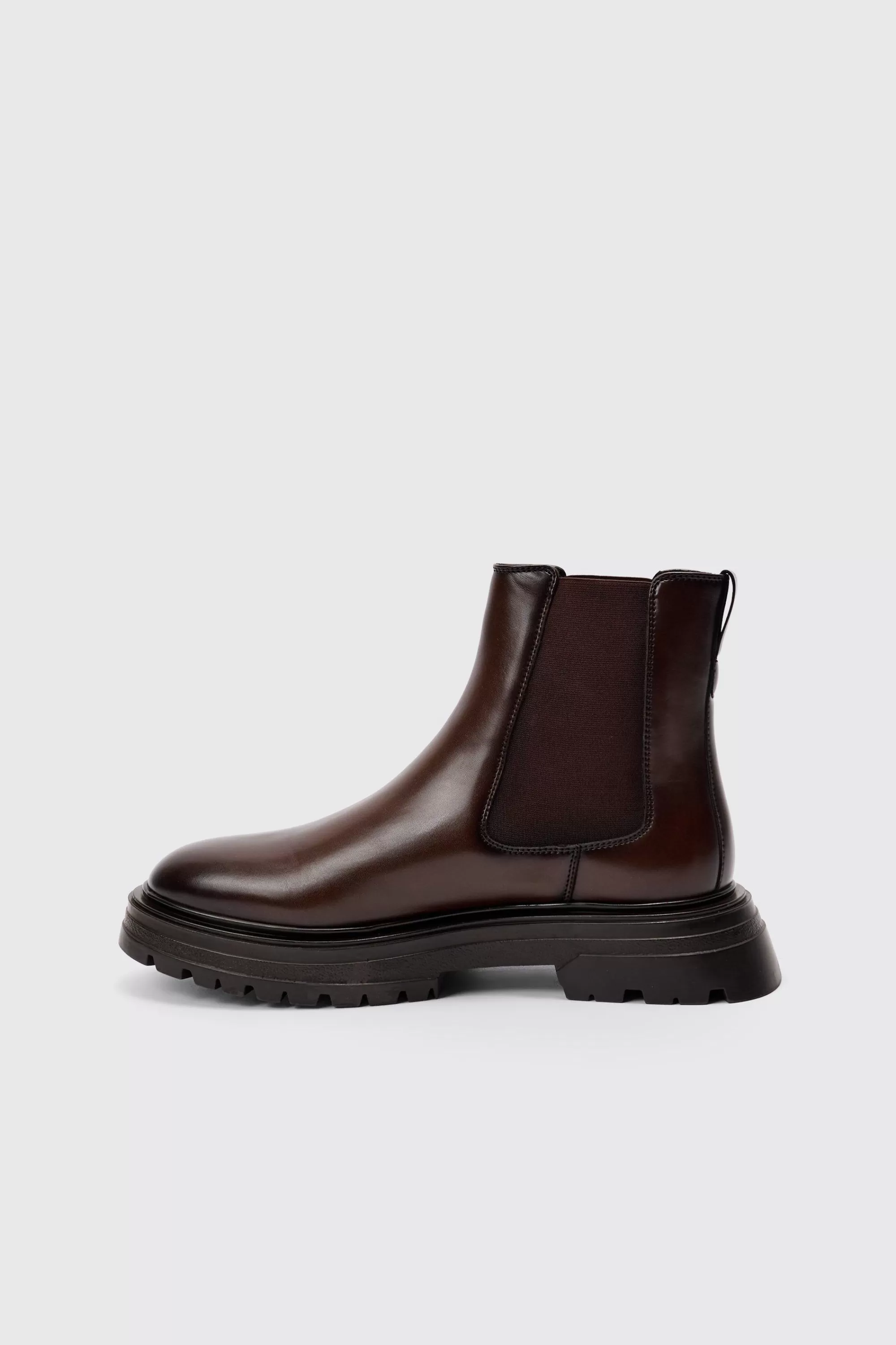 boohooMAN PU Chunky Sole Chelsea Boot In | UK