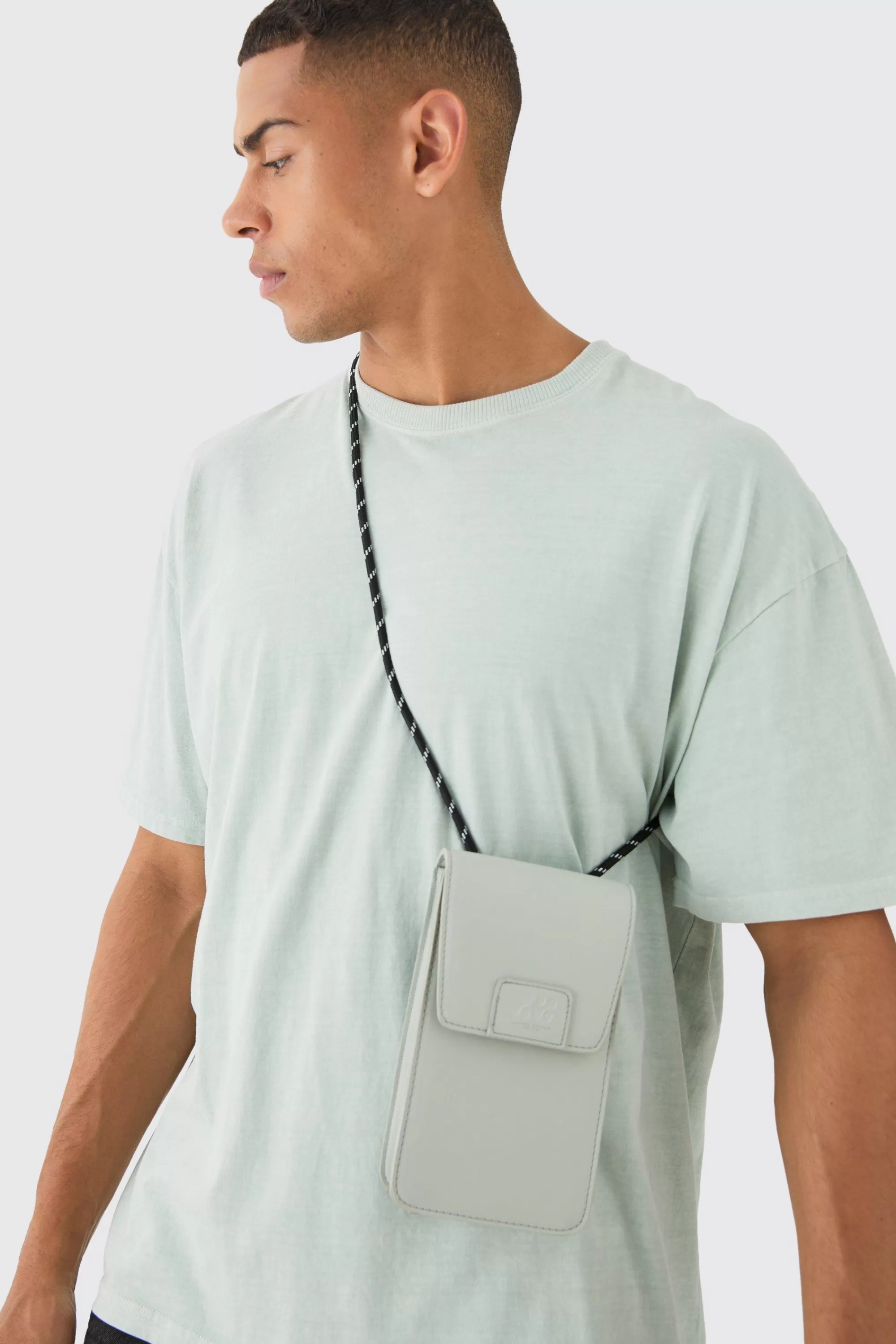 boohooMAN PU Man Tab Phone Bag In | UK