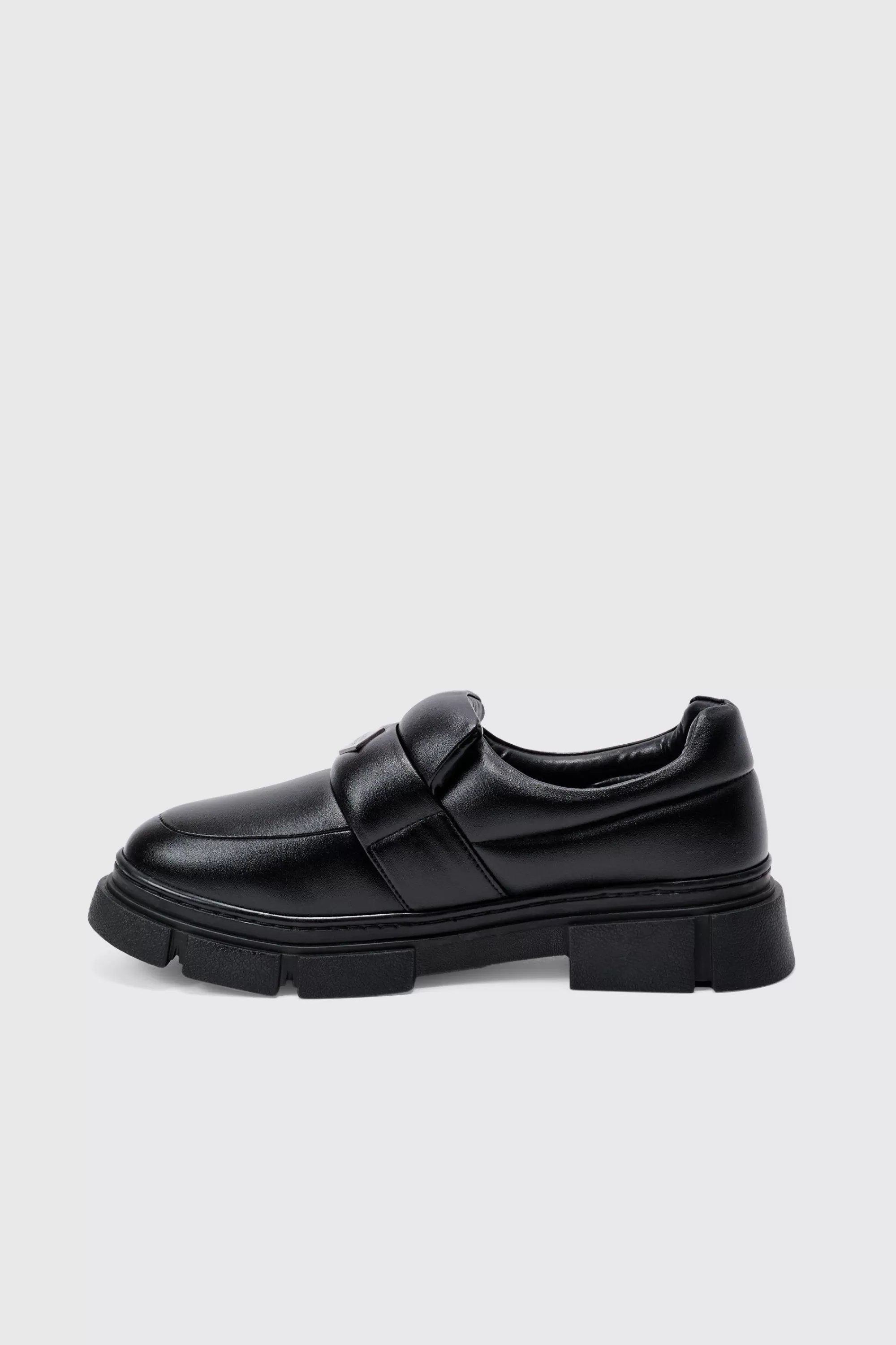 boohooMAN PU Padded Slip On Loafer In | UK