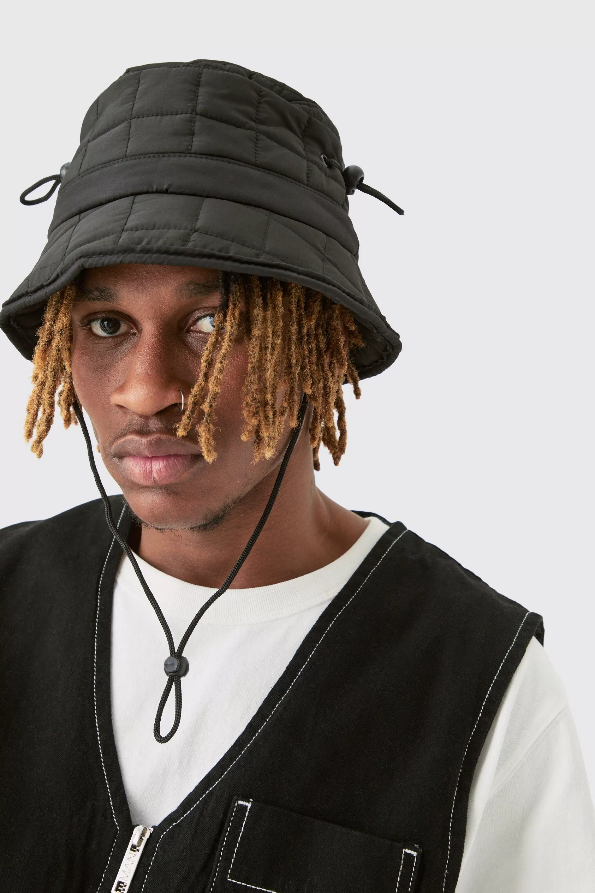 boohooMAN Quilted Nylon Bucket Hat | UK