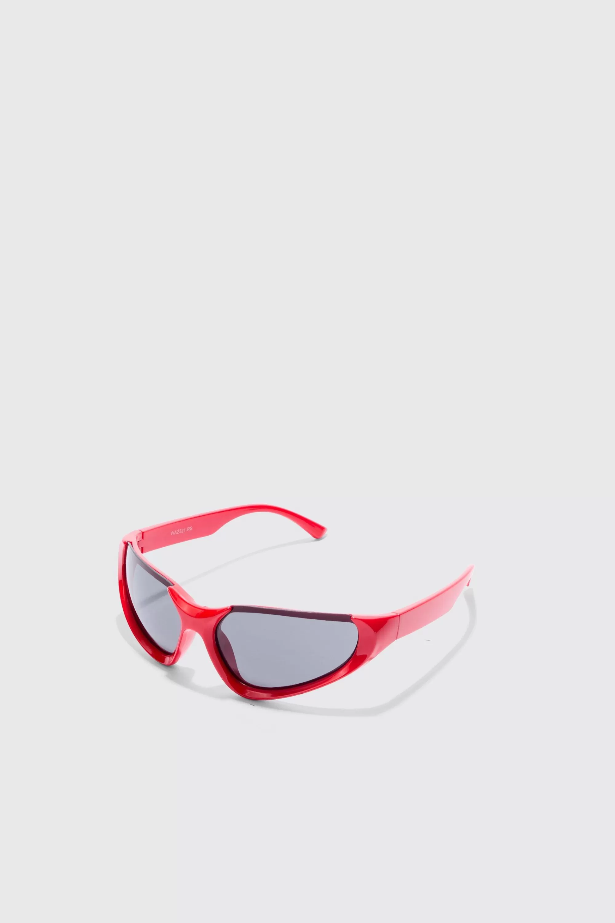 boohooMAN Racer Half Rimless Sunglasses | UK