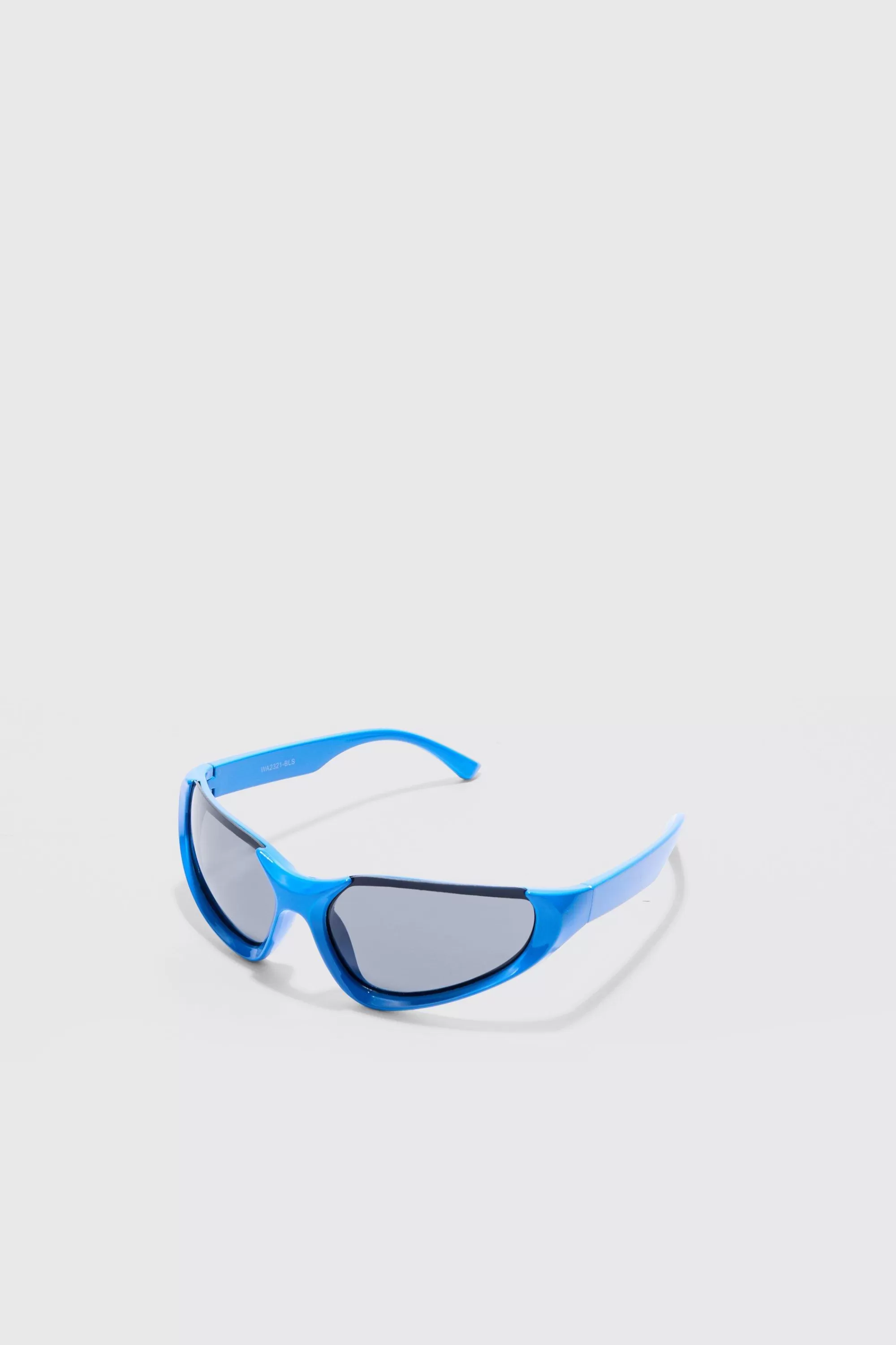 boohooMAN Racer Half Rimless Sunglasses | UK