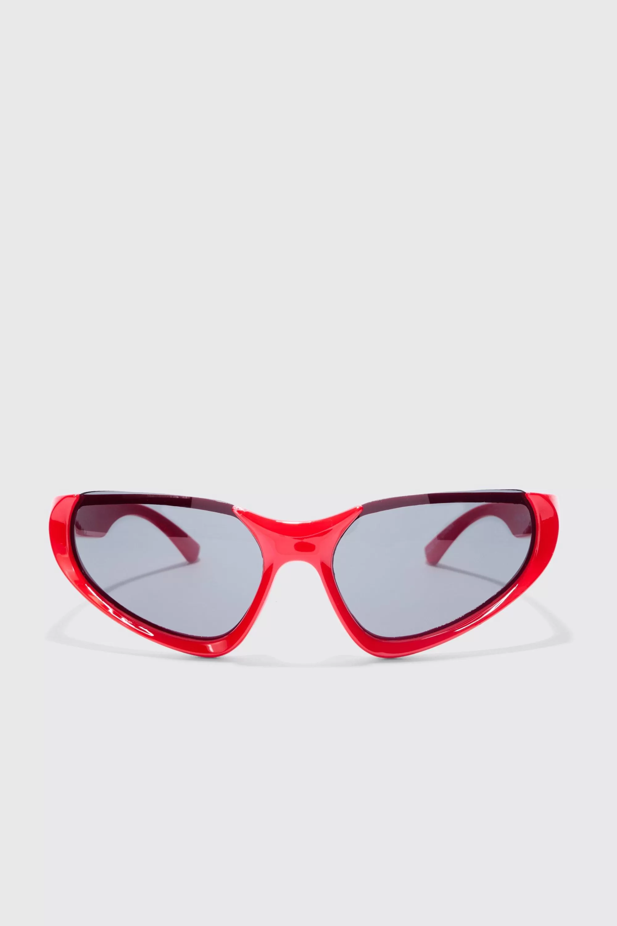 boohooMAN Racer Half Rimless Sunglasses | UK
