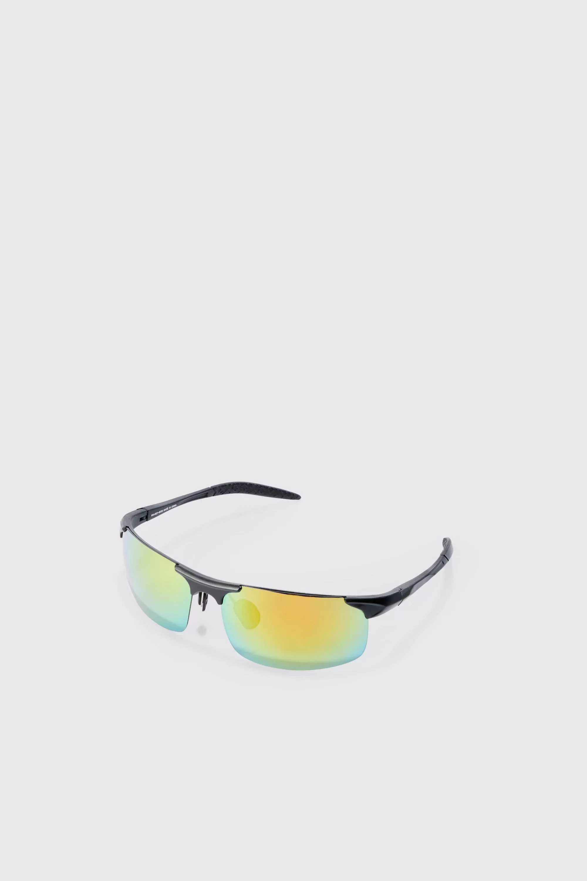 boohooMAN Racer Mirror Lens Sunglasses In | UK