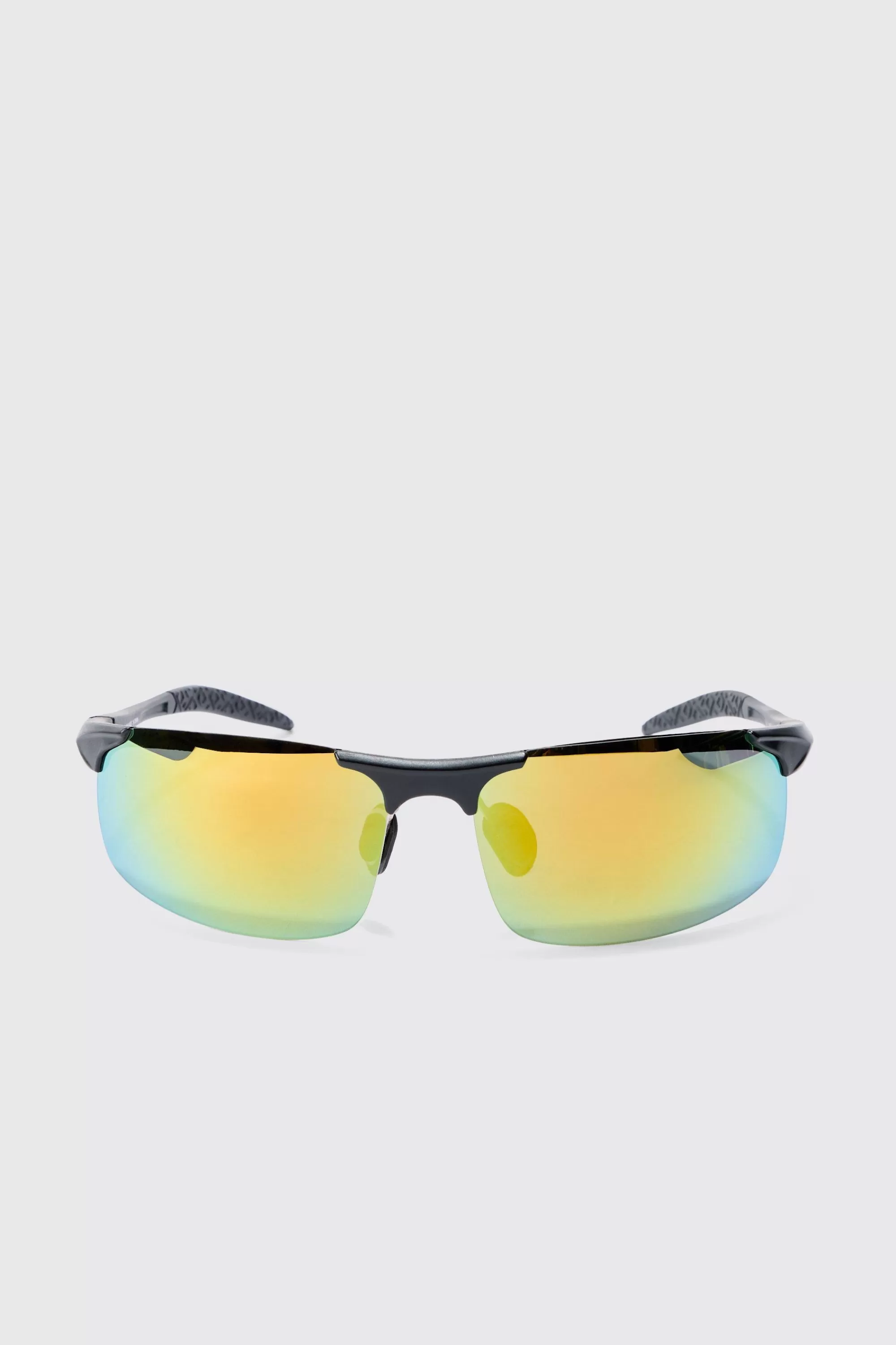 boohooMAN Racer Mirror Lens Sunglasses In | UK