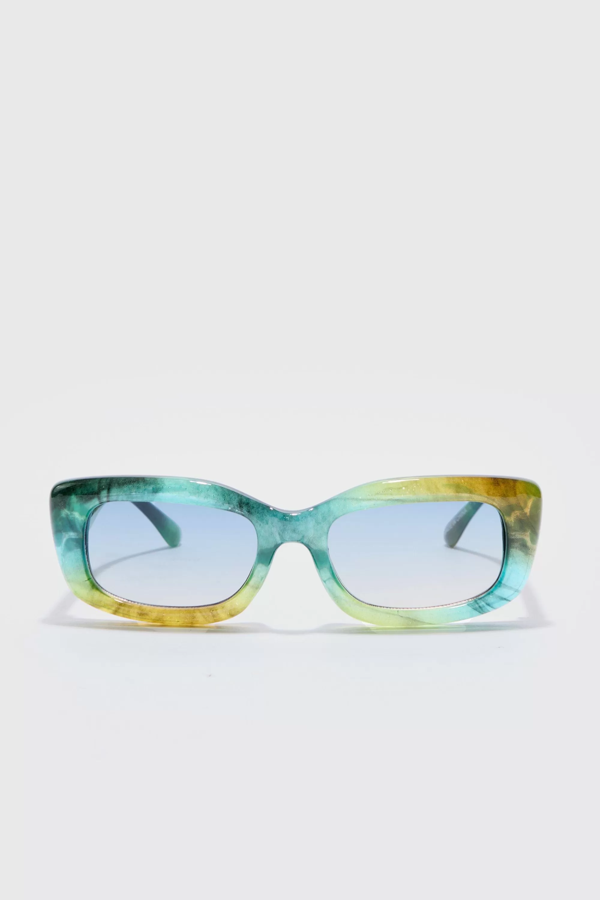 boohooMAN Rectangle Plastic Sunglasses In | UK