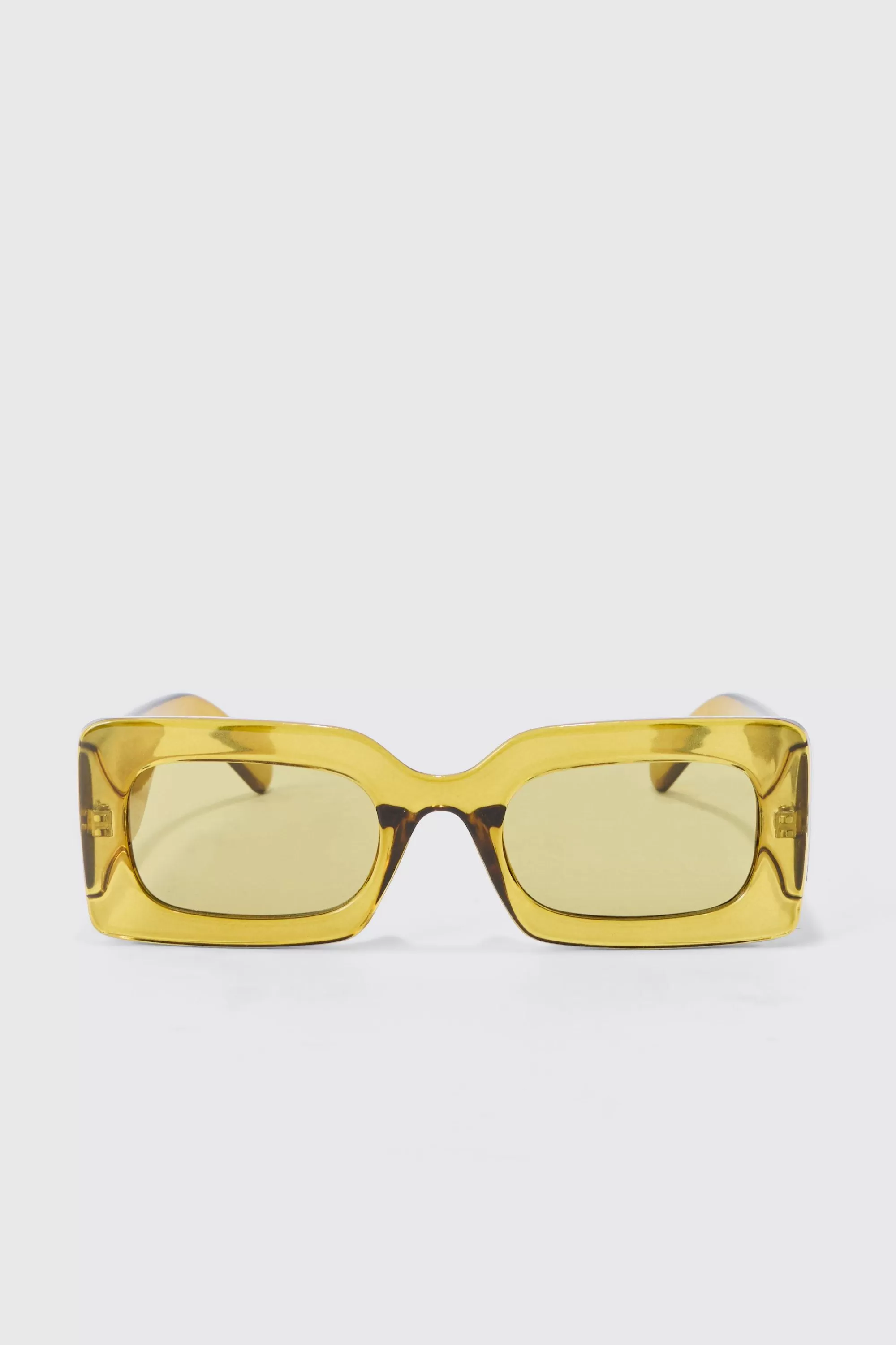 boohooMAN Rectangular Clear Plastic Sunglasses In | UK