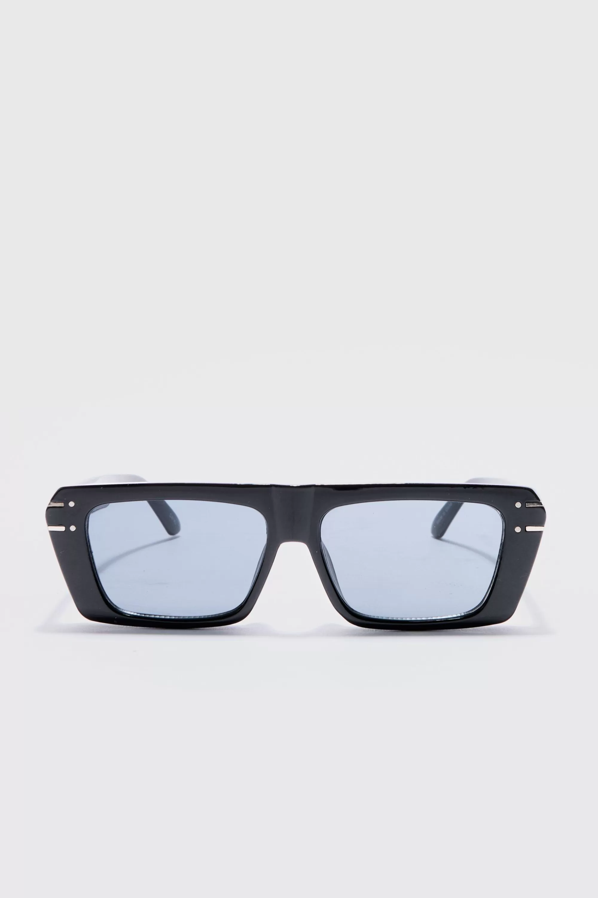 boohooMAN Rectangular Metal Frame Sunglasses In | UK