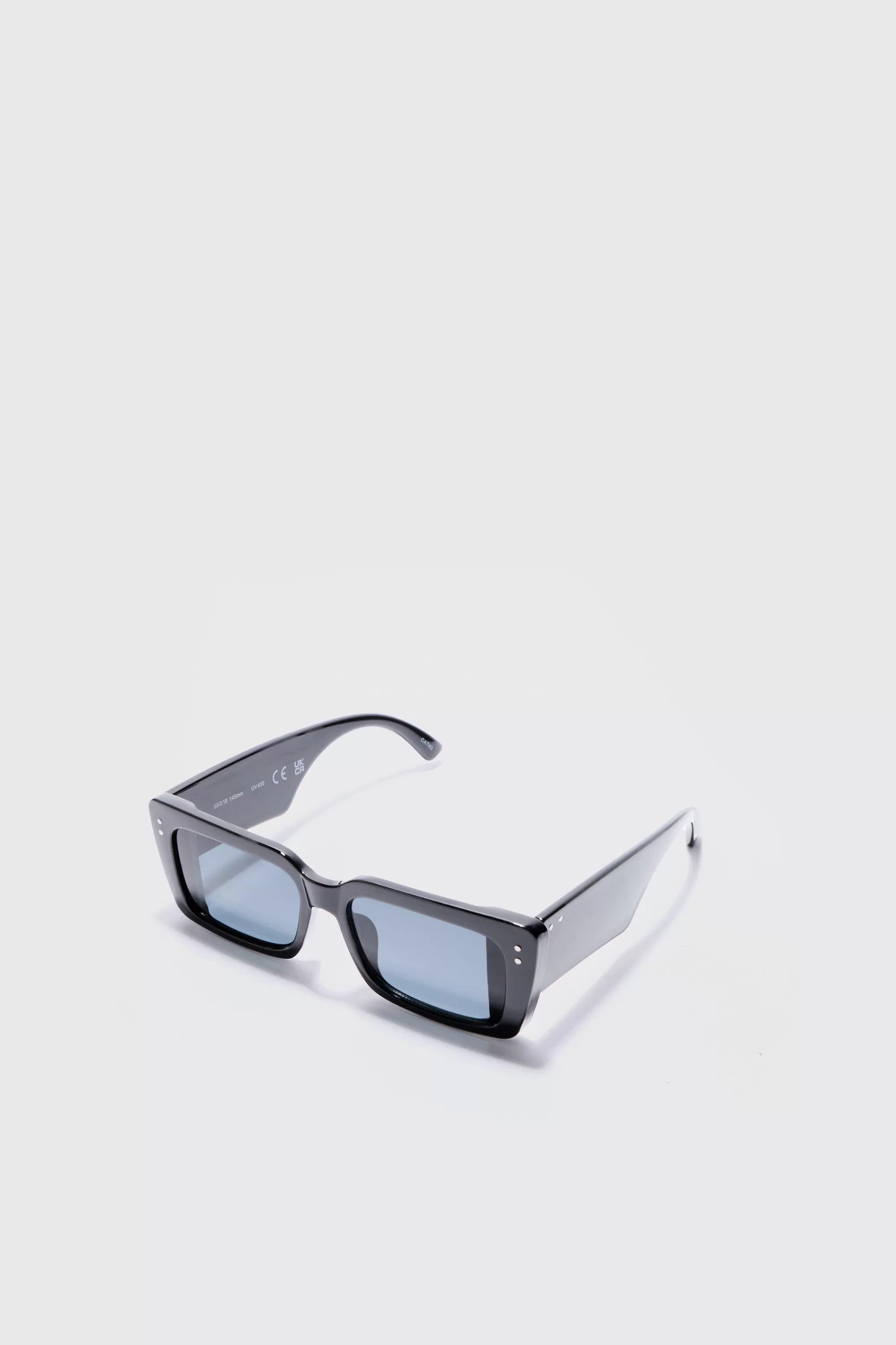 boohooMAN Rectangular Plastic Sunglasses In | UK