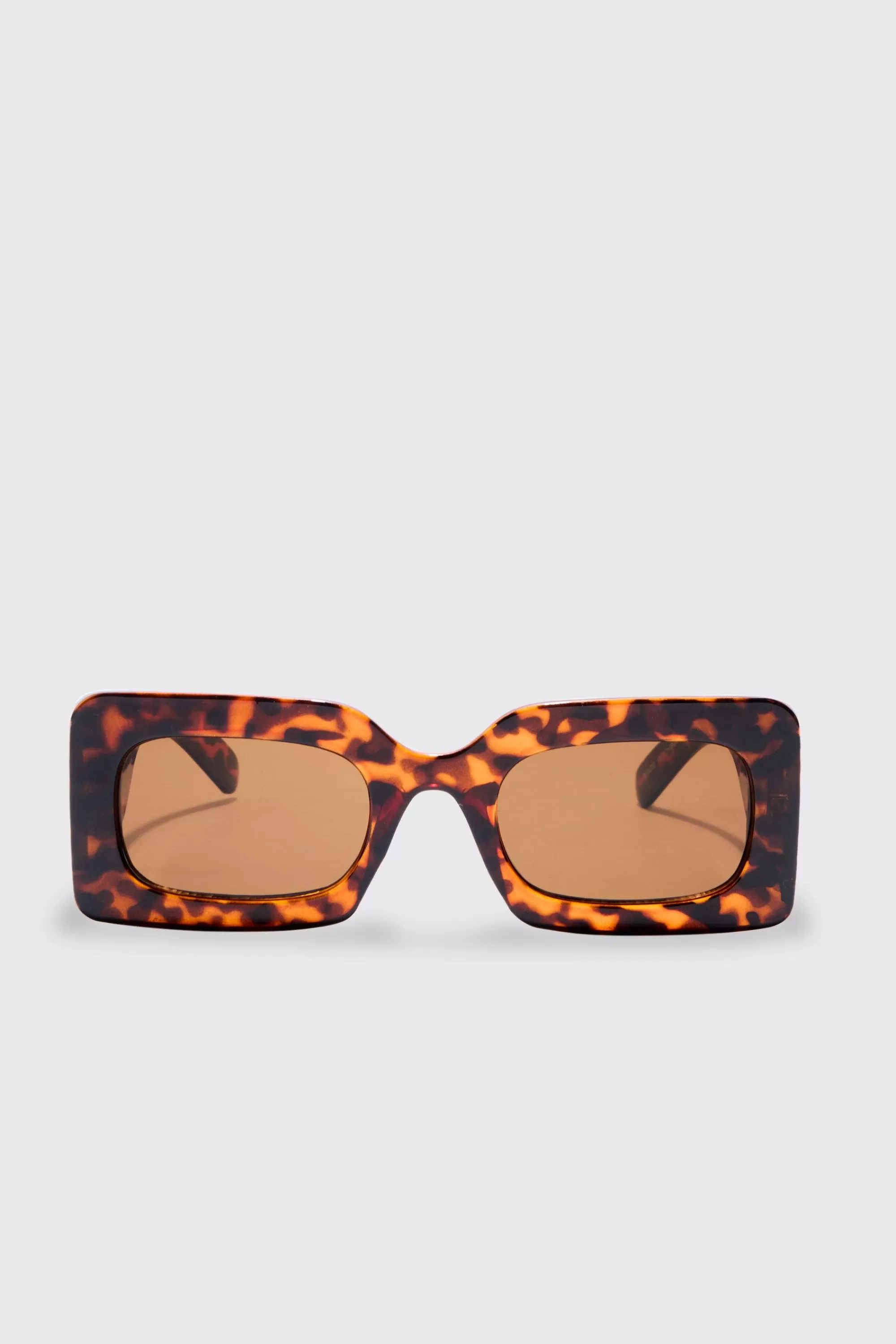boohooMAN Rectangular Tortoise Shell Sunglasses In | UK