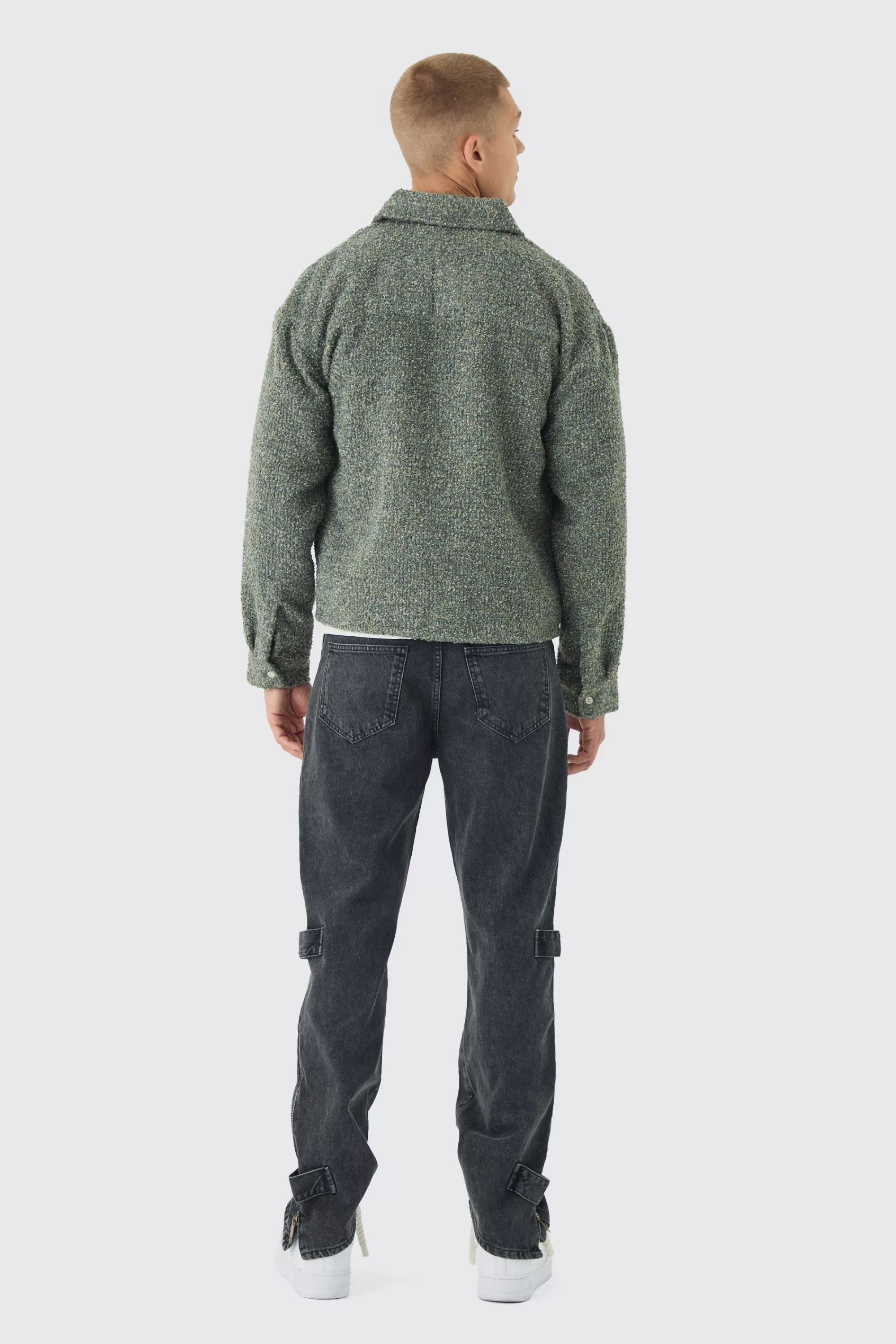boohooMAN Regular Boucle Overshirt | UK