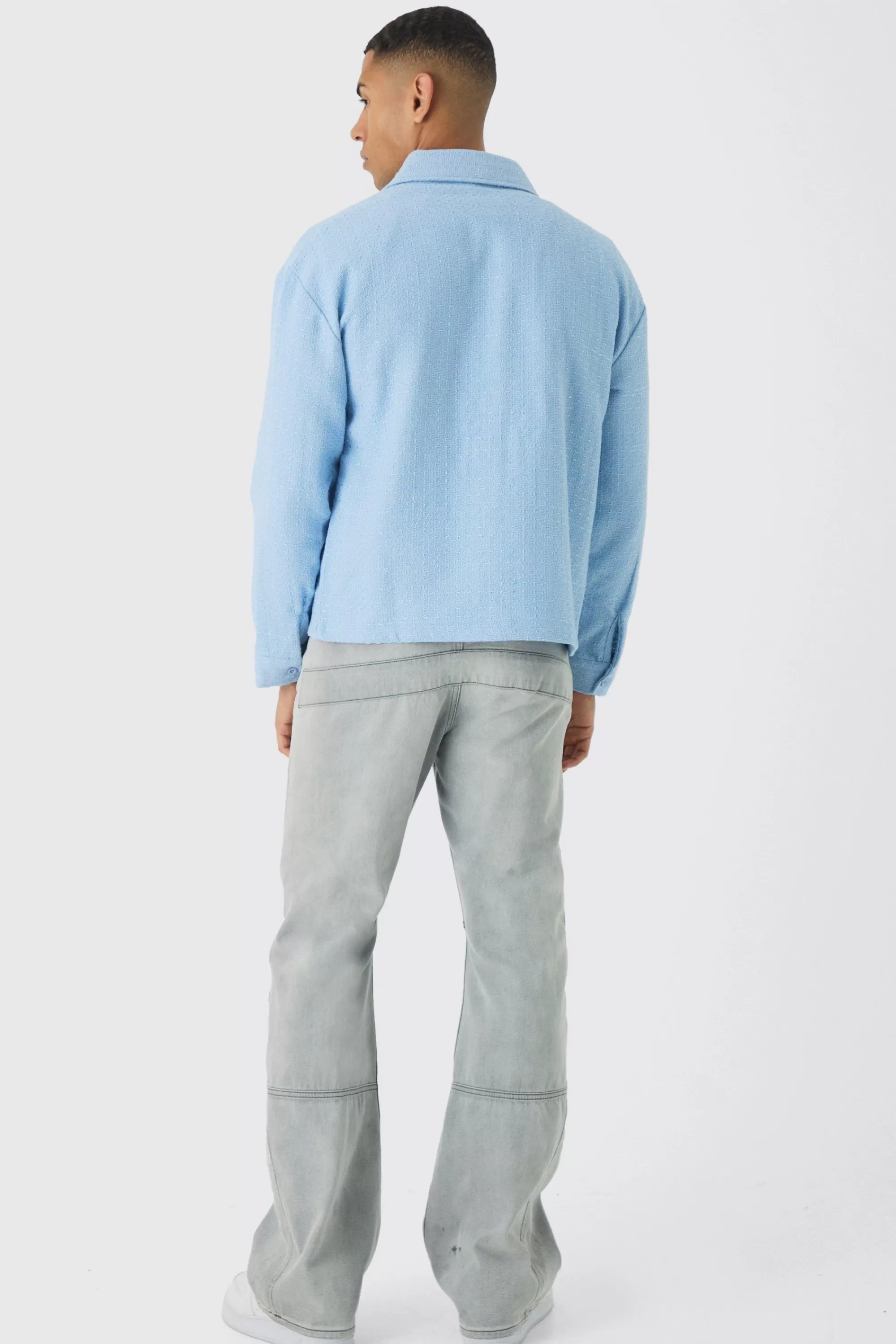 boohooMAN Regular Fit Boucle Overshirt | UK