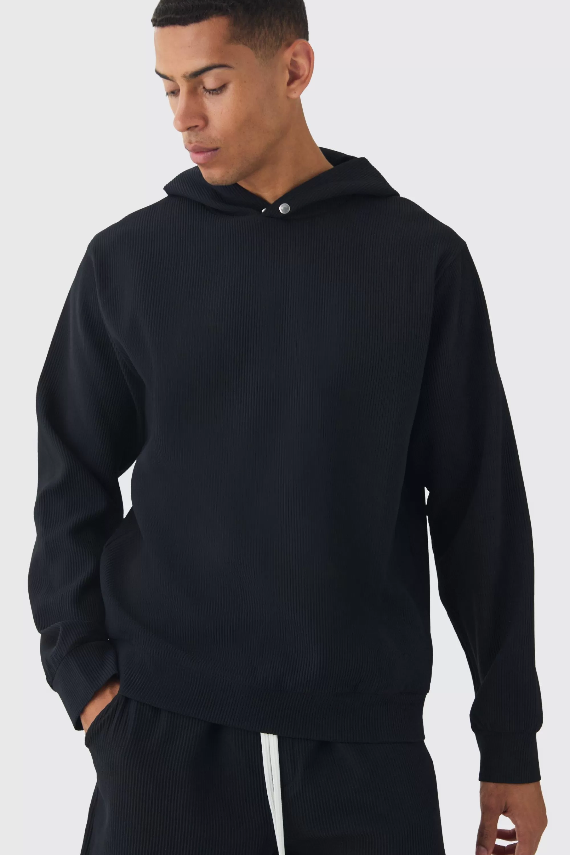 boohooMAN Regular Pleated Hoodie | UK