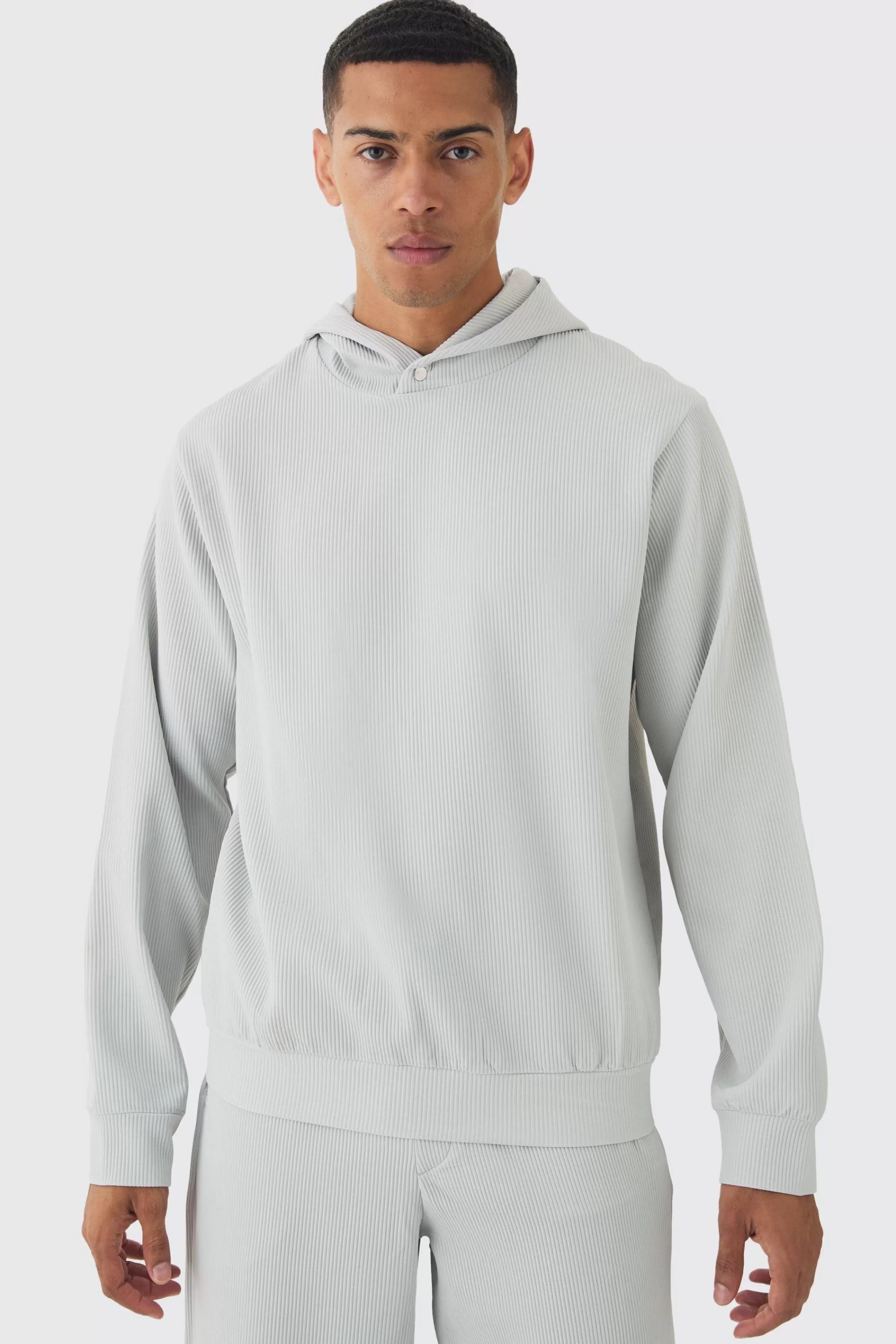 boohooMAN Regular Pleated Hoodie | UK
