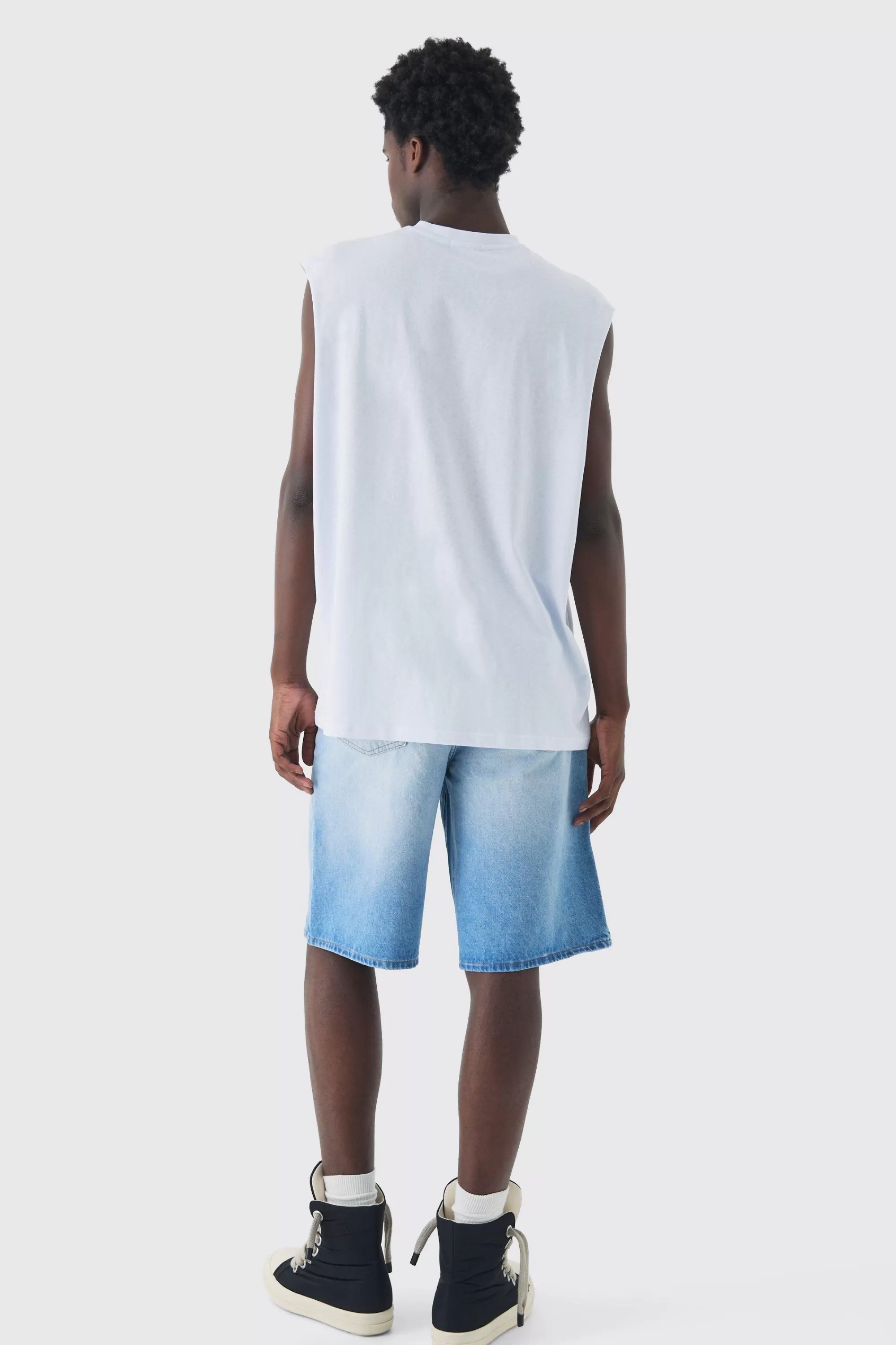 boohooMAN Regular Rigid Pride Printed Jorts | UK